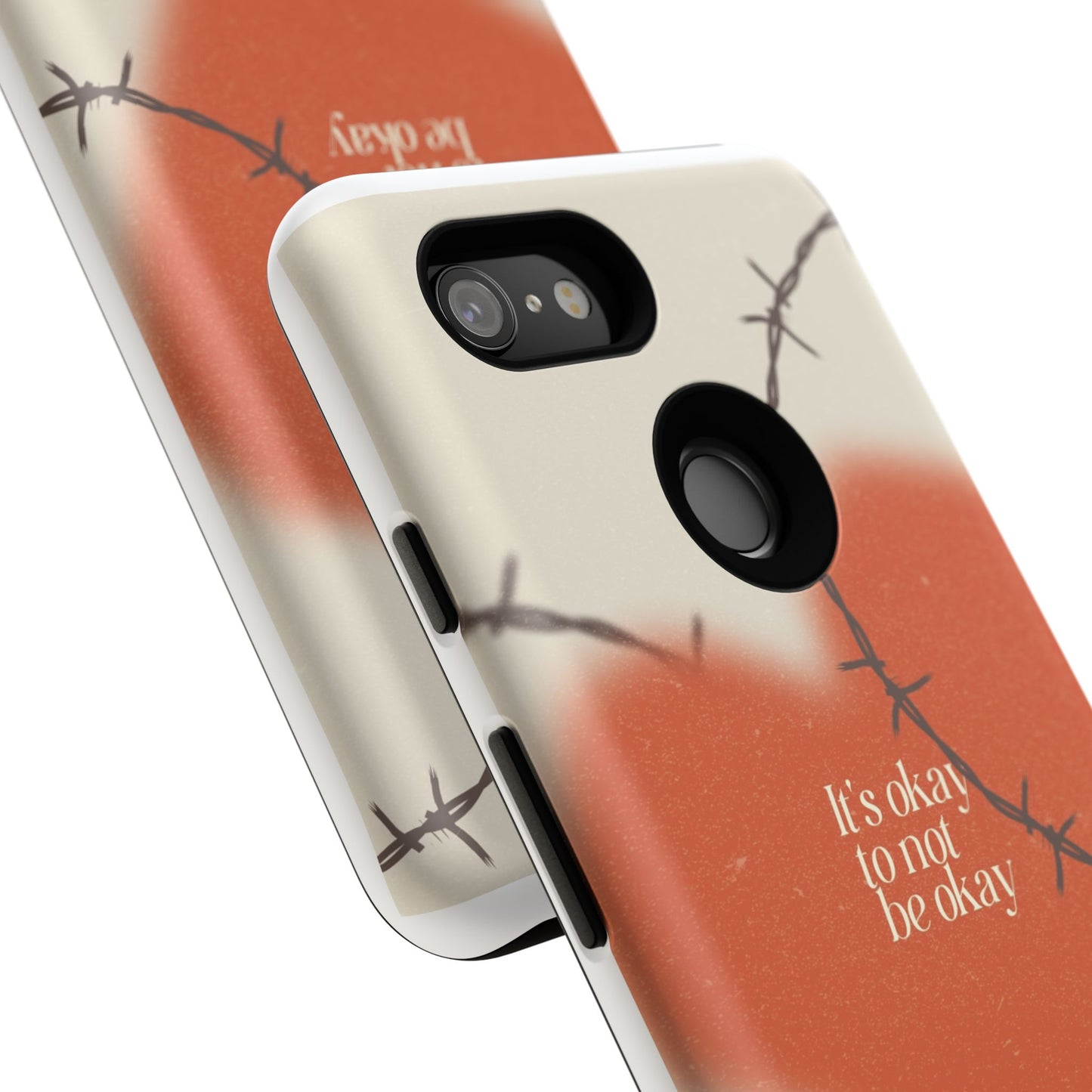 Heartfelt Phone Case | Barbed Wire Design, It's Okay to Not Be Okay, Supportive Gift, Anxiety Awareness, Unique Phone Accessory