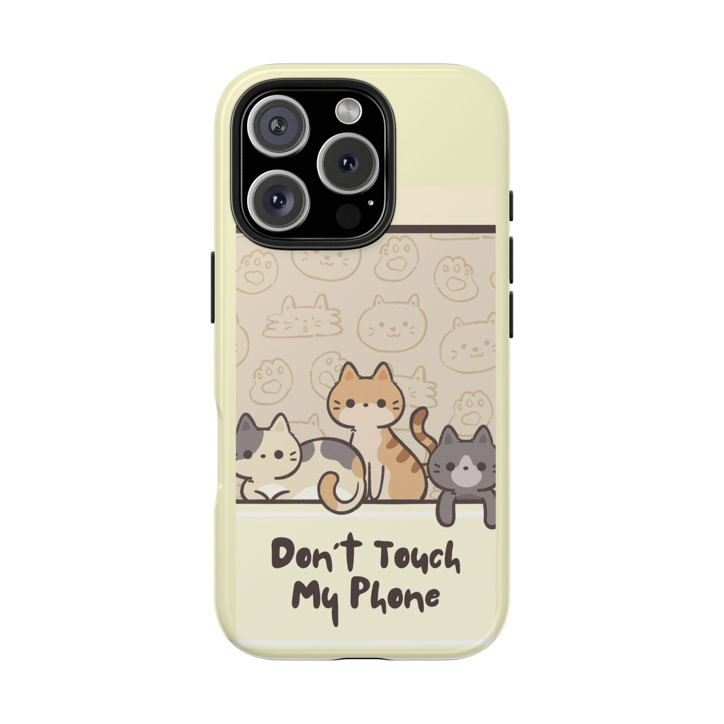 Cute Cat Phone Case - Don't Touch My Phone, Gift for Cat Lovers, Kawaii Accessories, Fun Tech Protection, Pet Lover Gifts