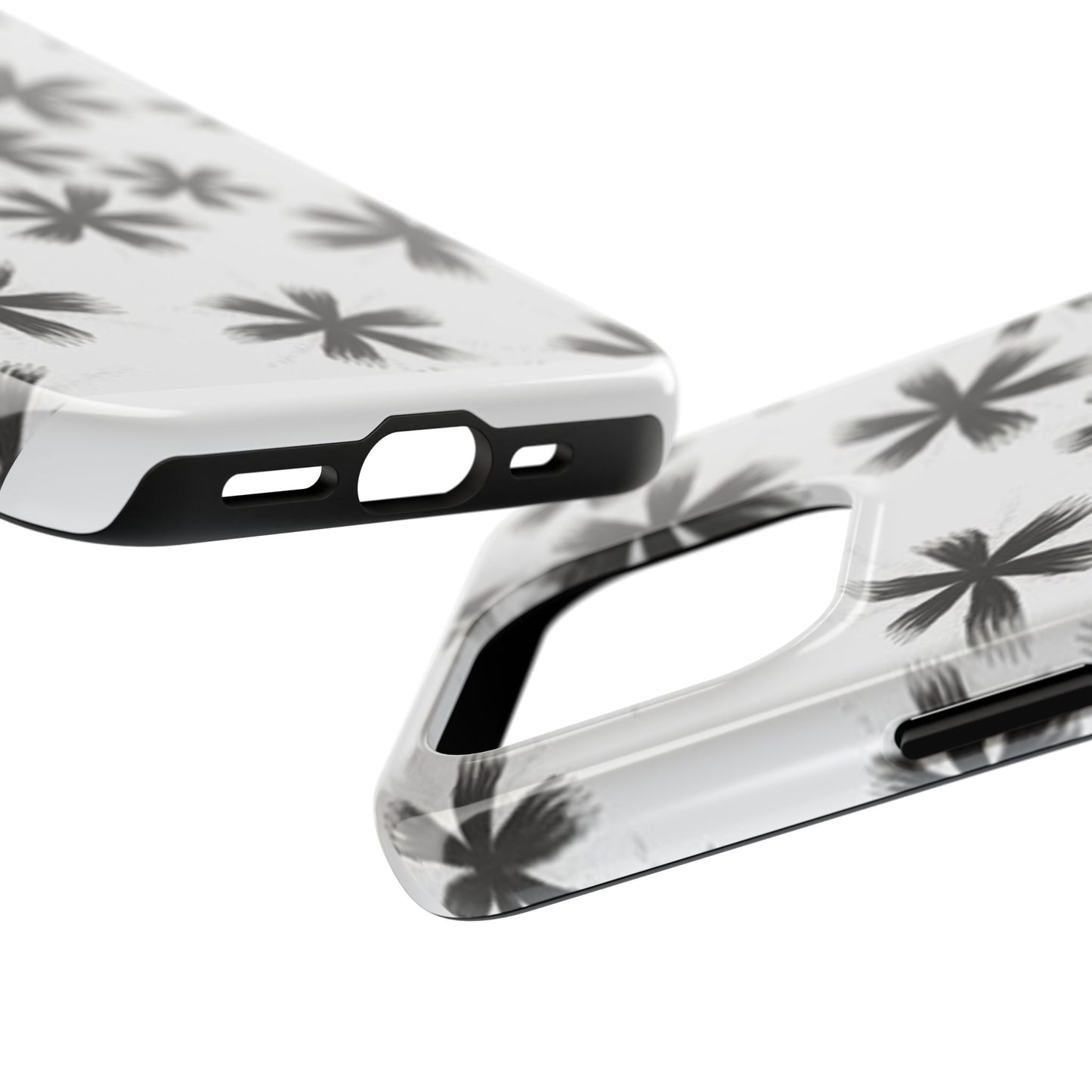 Stylish Tough Phone Cases, Black Flower Design, Durable Phone Protection, Unique Gift, Trendy Phone Accessories