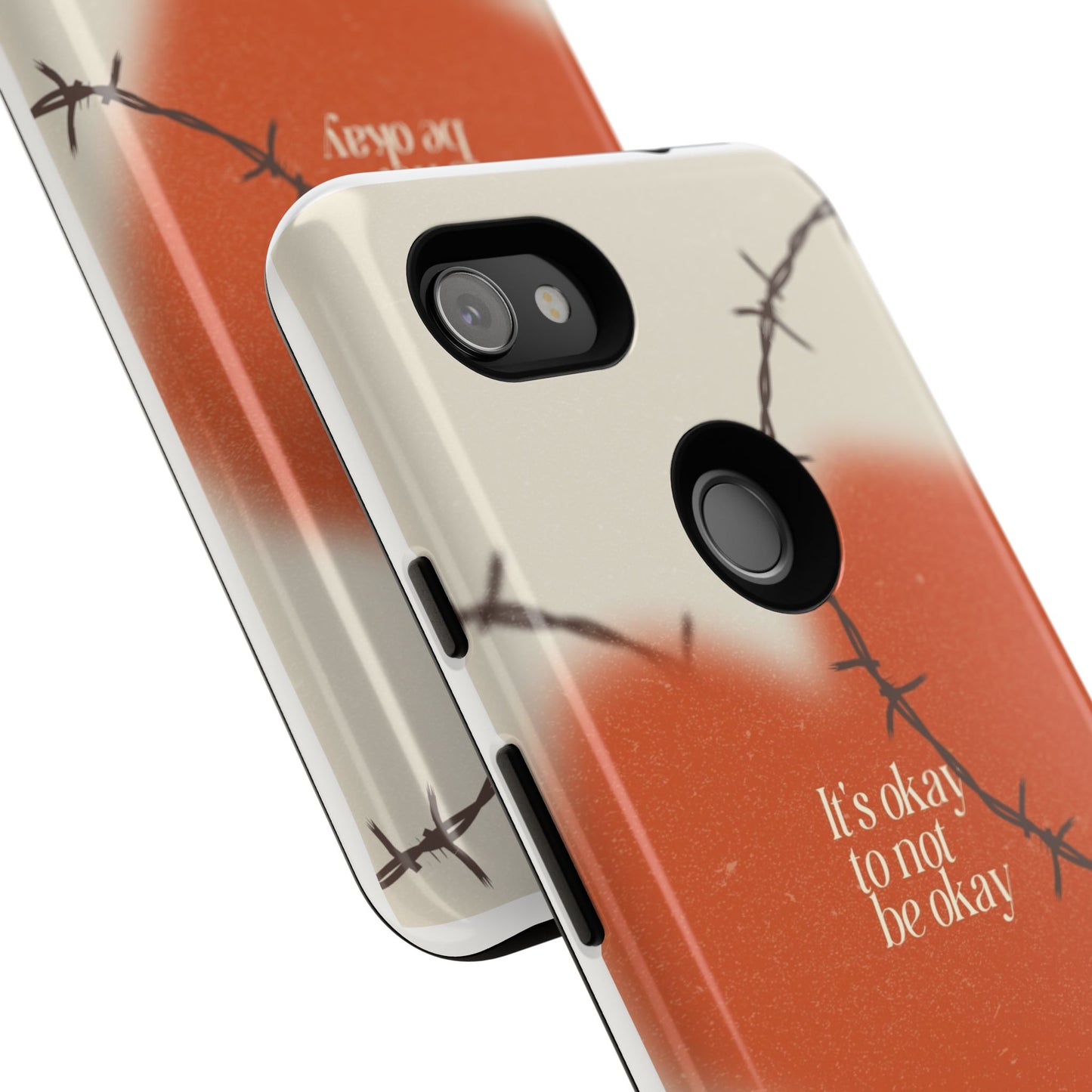Heartfelt Phone Case | Barbed Wire Design, It's Okay to Not Be Okay, Supportive Gift, Anxiety Awareness, Unique Phone Accessory
