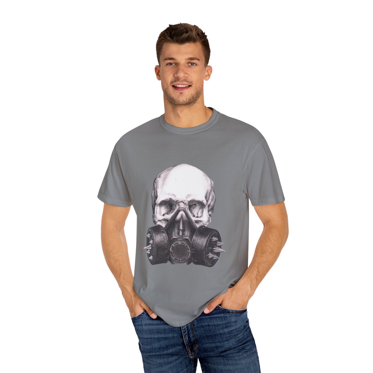 Edgy Skull Gas Mask T-shirt | Unisex Punk Apparel, Streetwear, Alternative Fashion, Music Festival Gear, Unique Graphic Tee