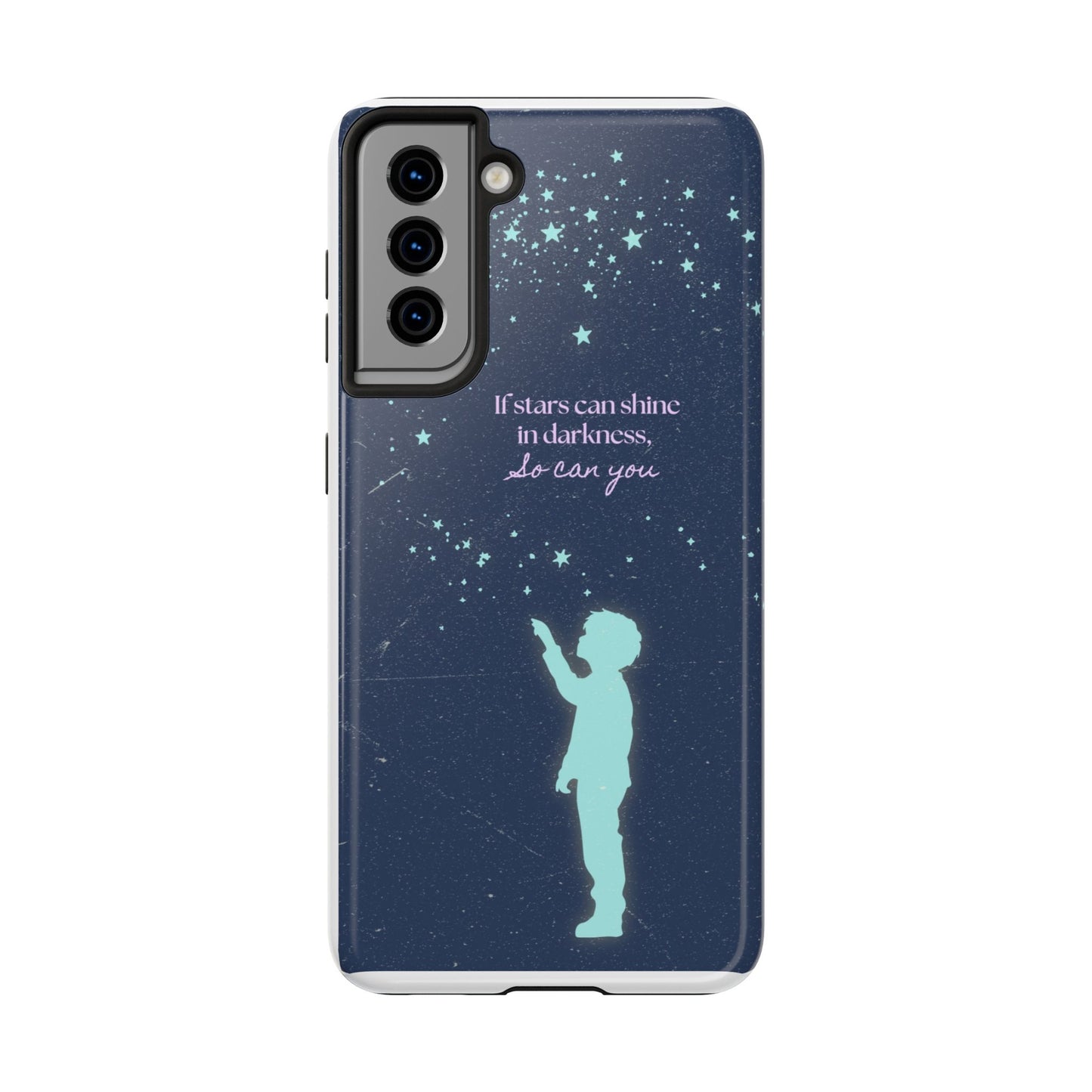 Starry Night Tough Phone Cases, Inspirational Phone Cover, Cute Kid Design, Galaxy Aesthetic, Gift for Dreamers, Motivational Decor