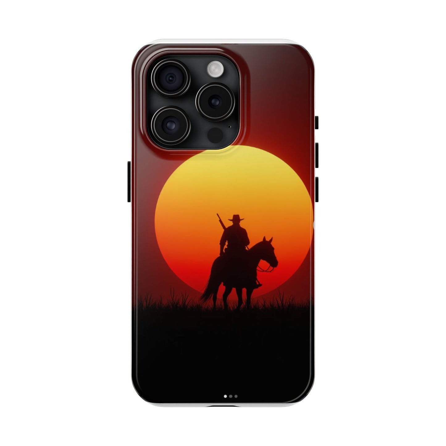 Sunset Cowboy Tough Phone Cases, Western Style Phone Cover, Unique Gift for Horse Lovers, Adventure Accessories, Durable Phone Protection