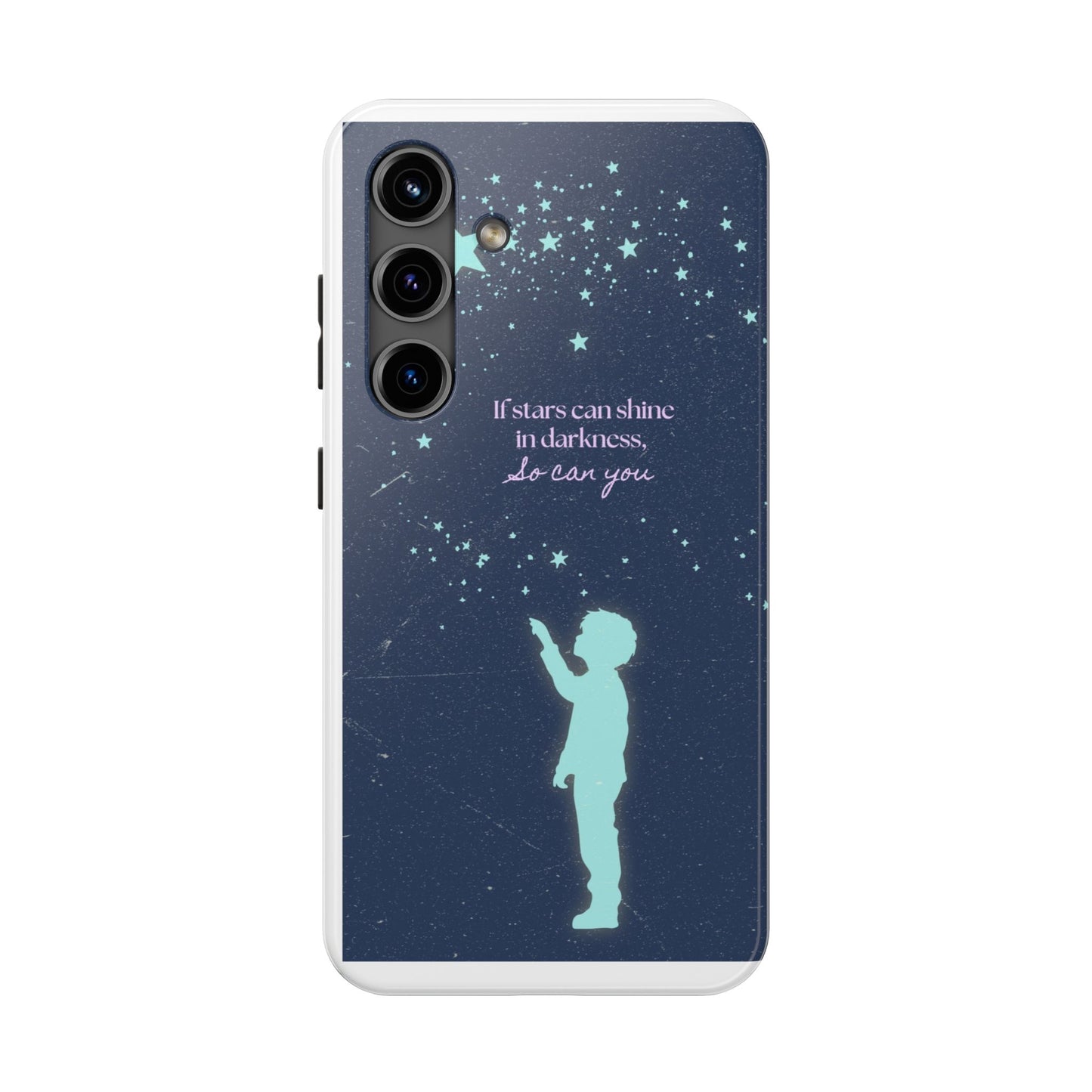 Starry Night Tough Phone Cases, Inspirational Phone Cover, Cute Kid Design, Galaxy Aesthetic, Gift for Dreamers, Motivational Decor