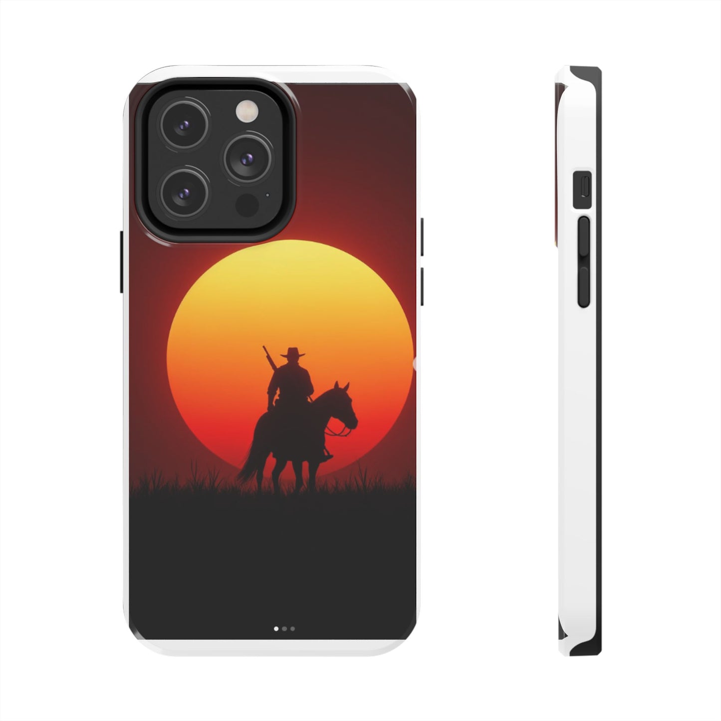 Sunset Cowboy Tough Phone Cases, Western Style Phone Cover, Unique Gift for Horse Lovers, Adventure Accessories, Durable Phone Protection