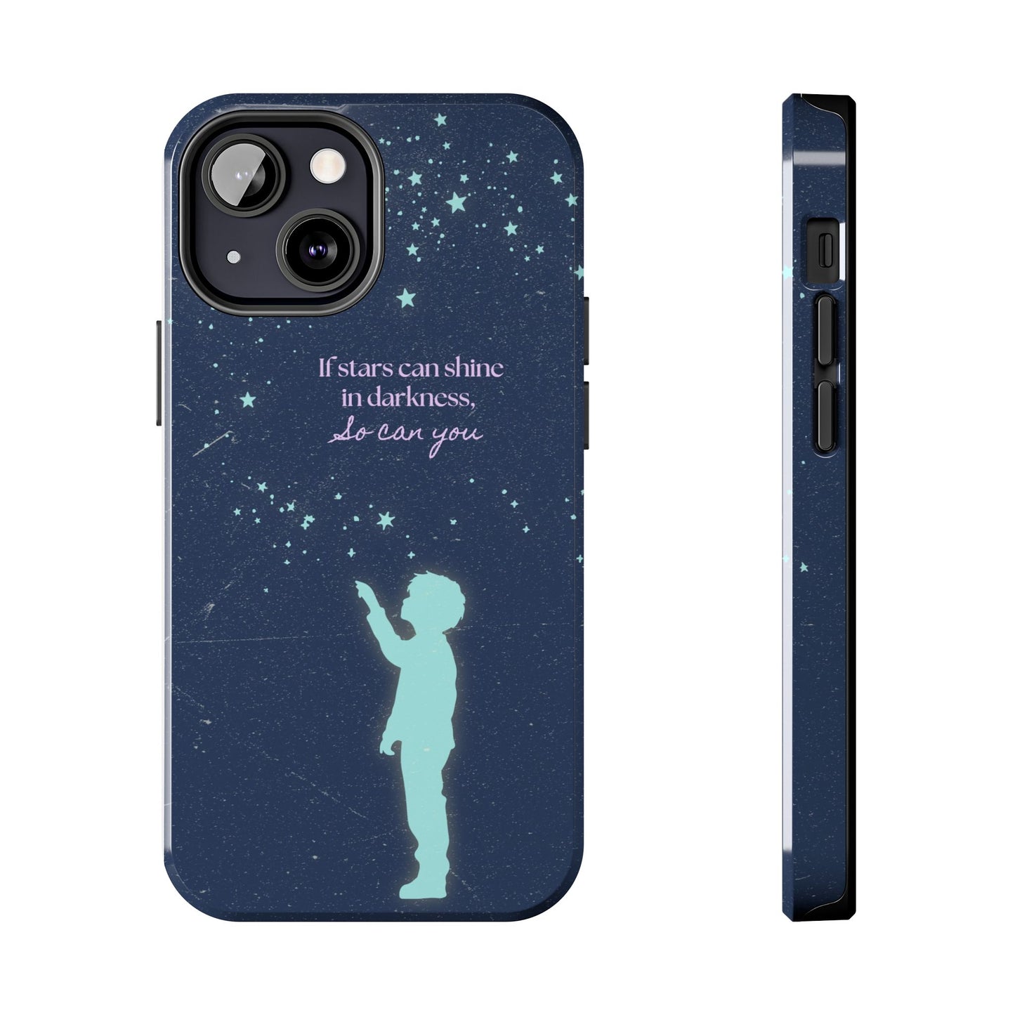 Starry Night Tough Phone Cases, Inspirational Phone Cover, Cute Kid Design, Galaxy Aesthetic, Gift for Dreamers, Motivational Decor
