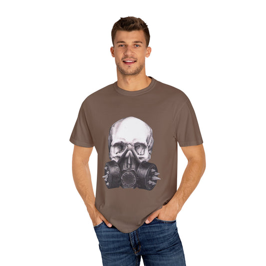 Edgy Skull Gas Mask T-shirt | Unisex Punk Apparel, Streetwear, Alternative Fashion, Music Festival Gear, Unique Graphic Tee