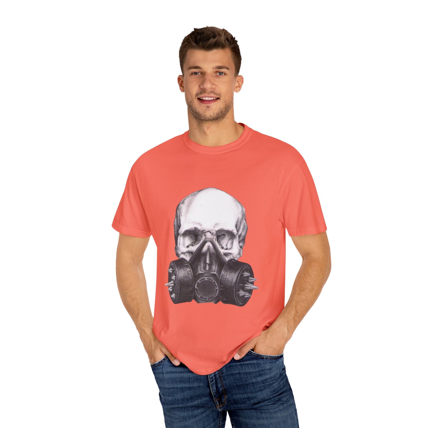 Edgy Skull Gas Mask T-shirt | Unisex Punk Apparel, Streetwear, Alternative Fashion, Music Festival Gear, Unique Graphic Tee