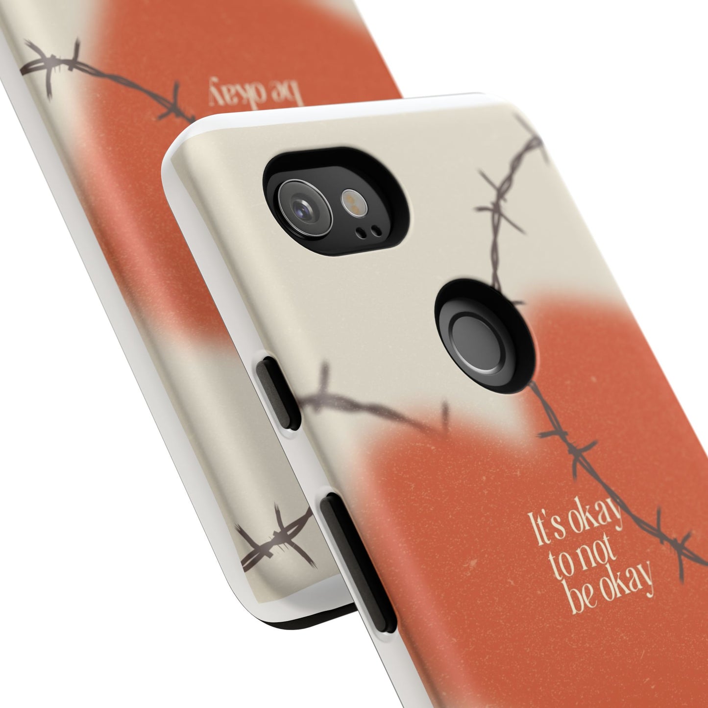 Heartfelt Phone Case | Barbed Wire Design, It's Okay to Not Be Okay, Supportive Gift, Anxiety Awareness, Unique Phone Accessory