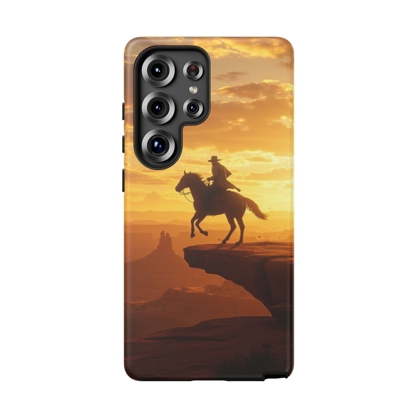 Sunset Horse Rider Phone Case, Western Art Cover, Tough Shell, Ideal Gift for Horse Lovers, Scenic Phone Accessories