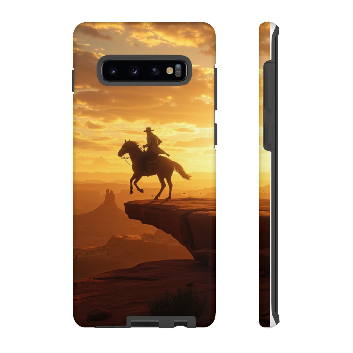 Sunset Horse Rider Phone Case, Western Art Cover, Tough Shell, Ideal Gift for Horse Lovers, Scenic Phone Accessories