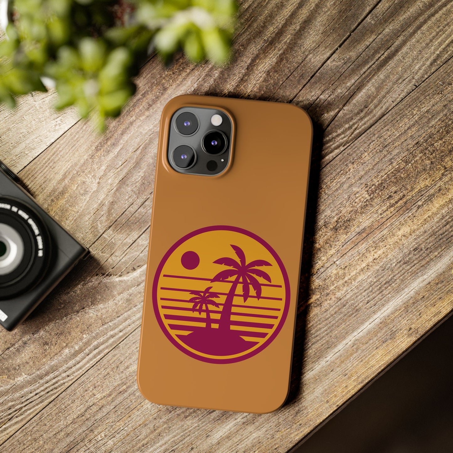 Retro Sunset Palm Tree Slim Phone Case, Summer Vibes, Beach Lover Gift, Tropical Phone Accessory, Perfect for Vacations, Travel and [...]