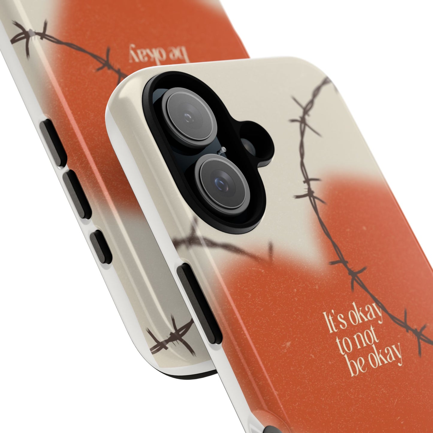 Heartfelt Phone Case | Barbed Wire Design, It's Okay to Not Be Okay, Supportive Gift, Anxiety Awareness, Unique Phone Accessory