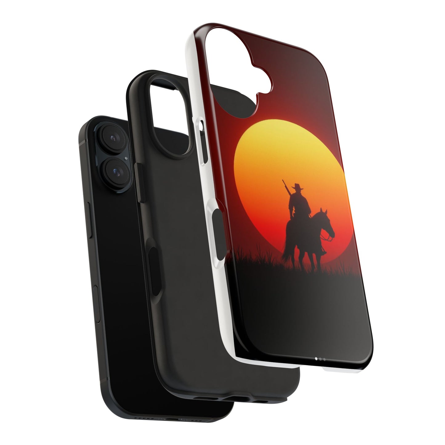 Sunset Cowboy Tough Phone Cases, Western Style Phone Cover, Unique Gift for Horse Lovers, Adventure Accessories, Durable Phone Protection