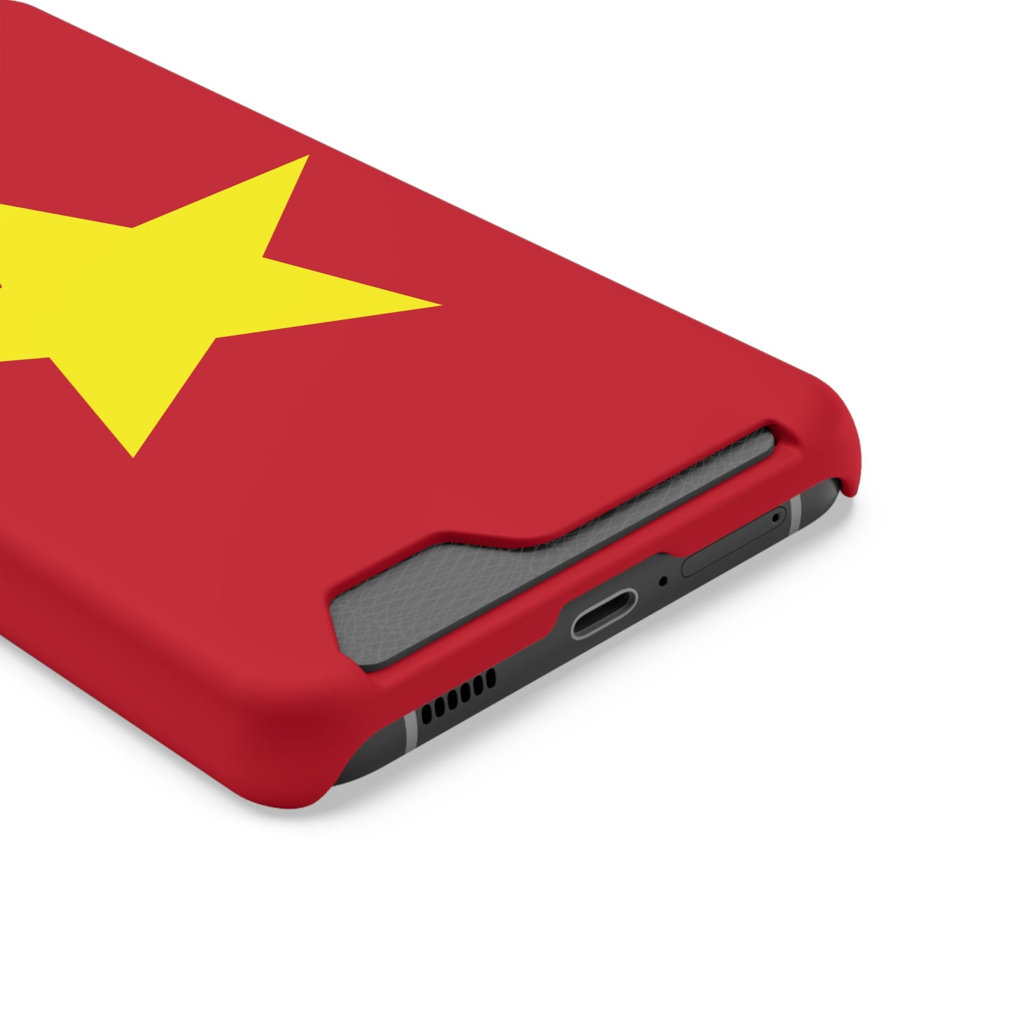 Red Star Phone Case with Card Holder, Gift for Flag Lovers, Stylish Accessory for Everyday Use, Perfect for Travel, Birthday Gift