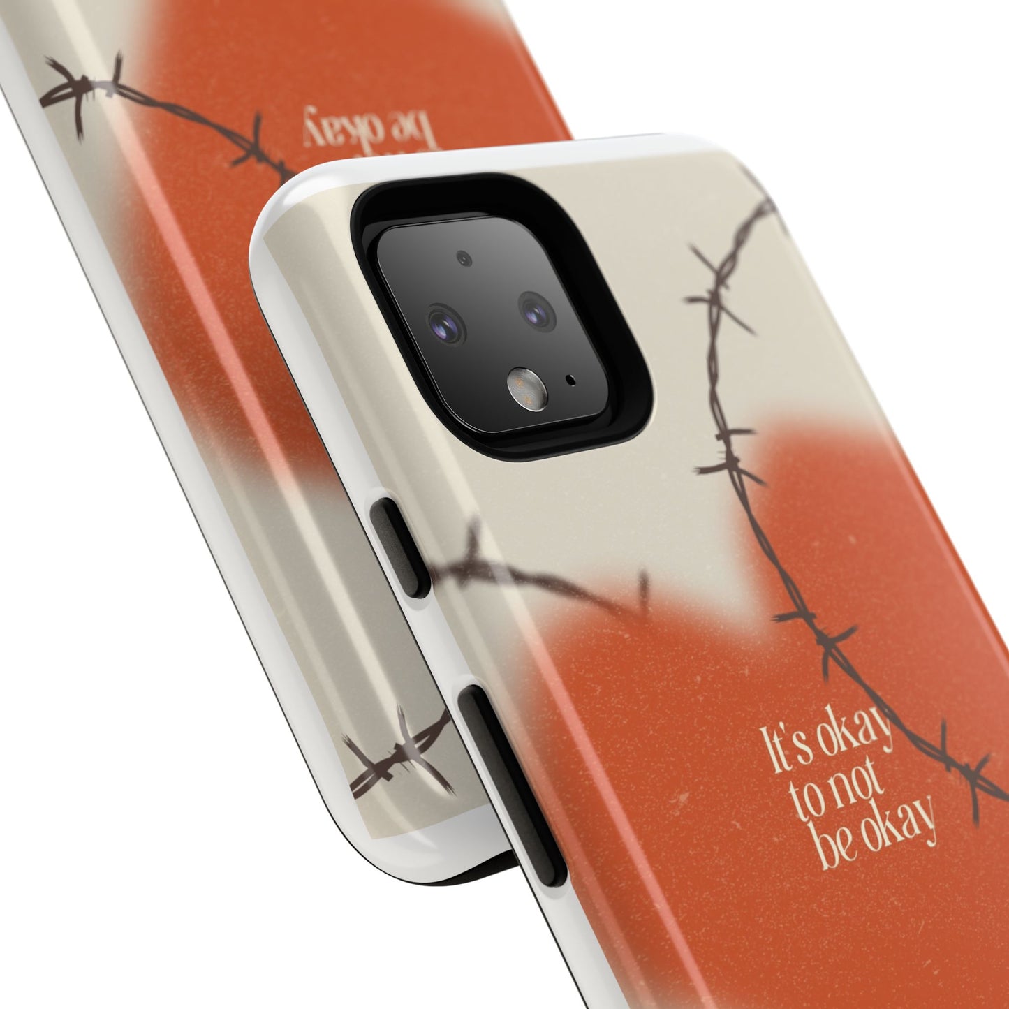 Heartfelt Phone Case | Barbed Wire Design, It's Okay to Not Be Okay, Supportive Gift, Anxiety Awareness, Unique Phone Accessory