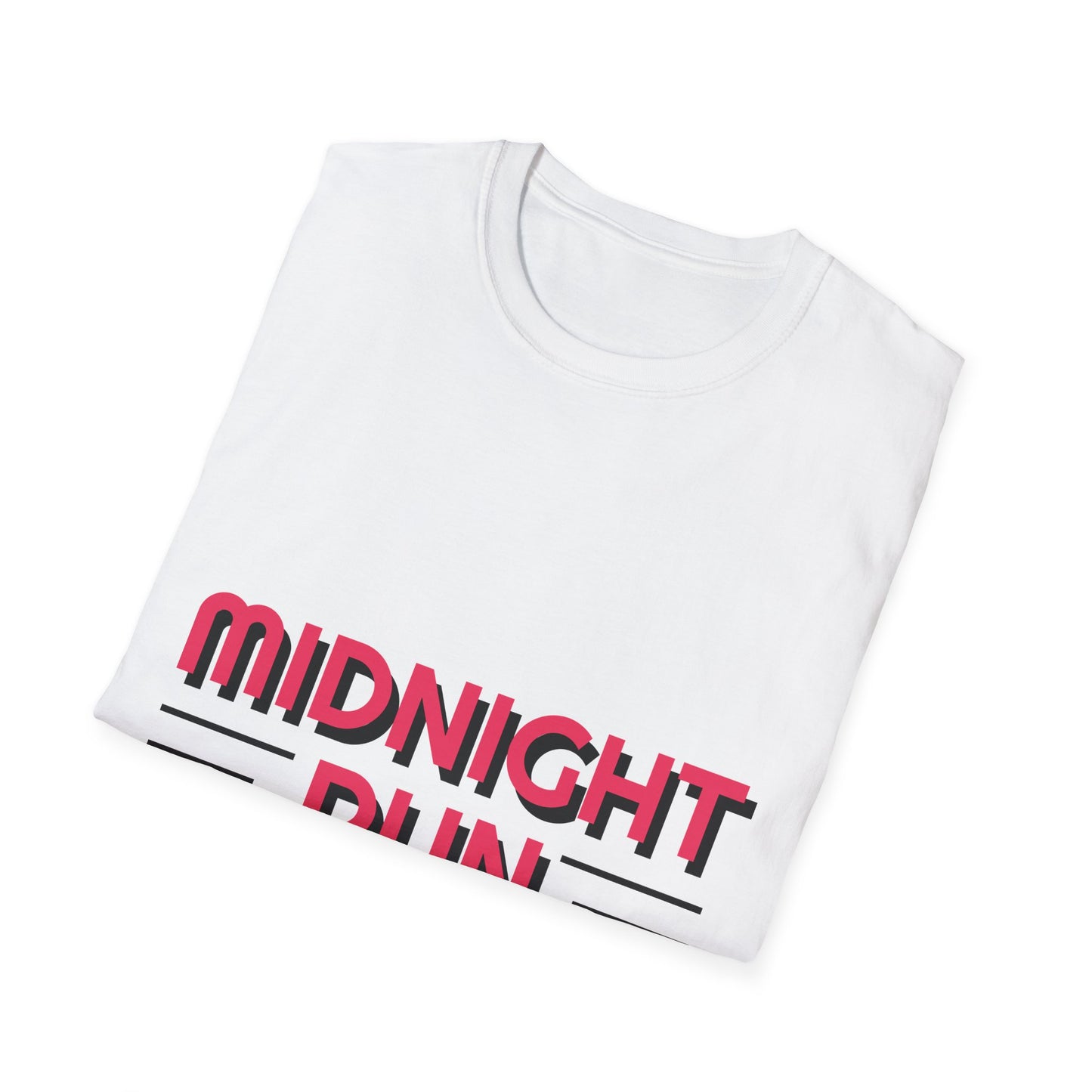 Midnight Run Unisex Softstyle T-Shirt - Casual Wear, Gift for Runners, Birthday Present, Fitness Enthusiast, Weekend Style