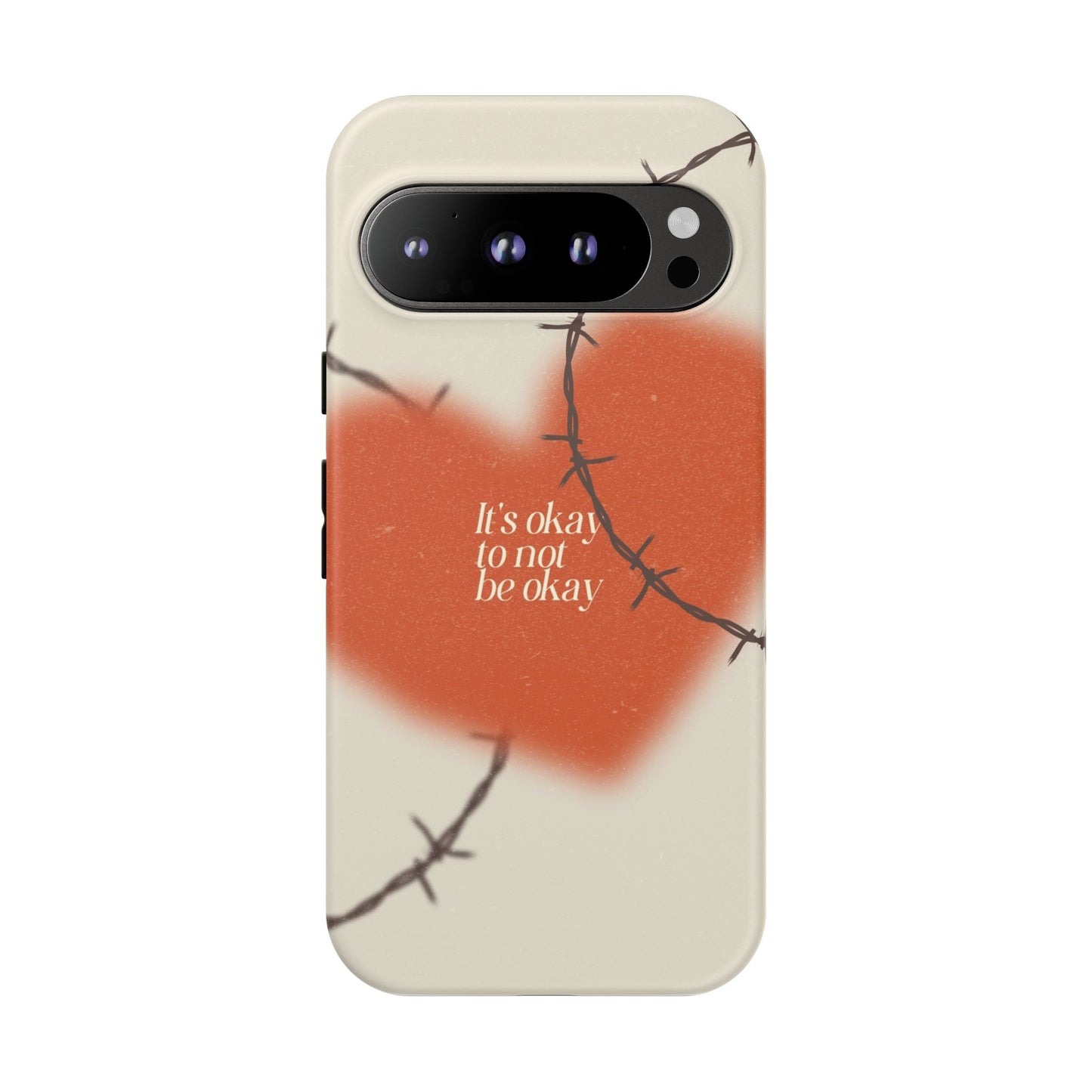 Heartfelt Phone Case | Barbed Wire Design, It's Okay to Not Be Okay, Supportive Gift, Anxiety Awareness, Unique Phone Accessory
