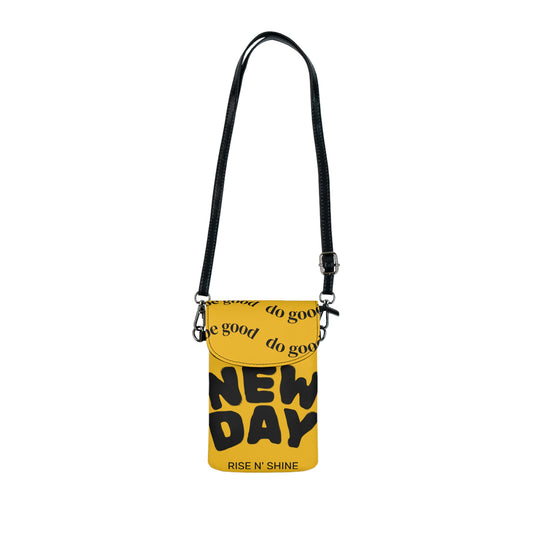 New Day Small Cell Phone Wallet - Do Good Crossbody Bag for Everyday Use, Travel, Gifts, Festivals, and Self-Care