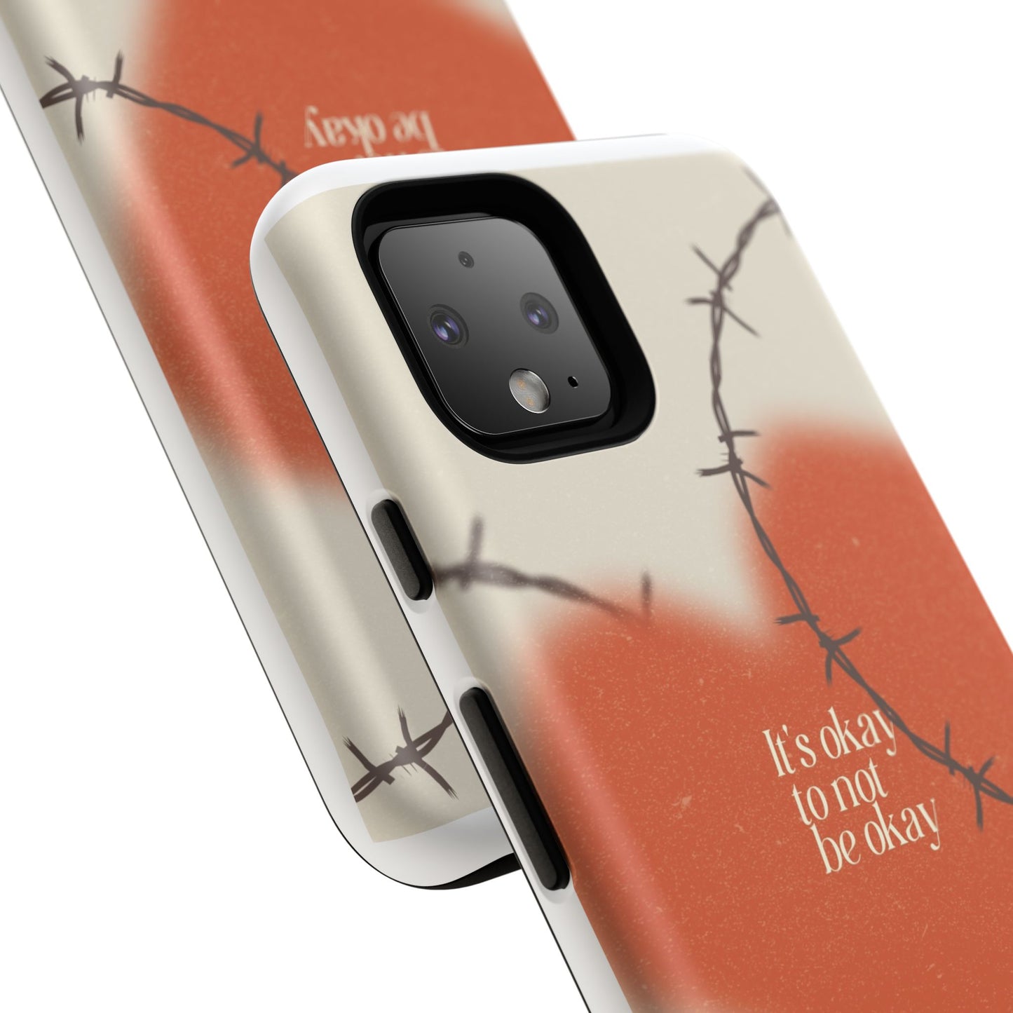 Heartfelt Phone Case | Barbed Wire Design, It's Okay to Not Be Okay, Supportive Gift, Anxiety Awareness, Unique Phone Accessory