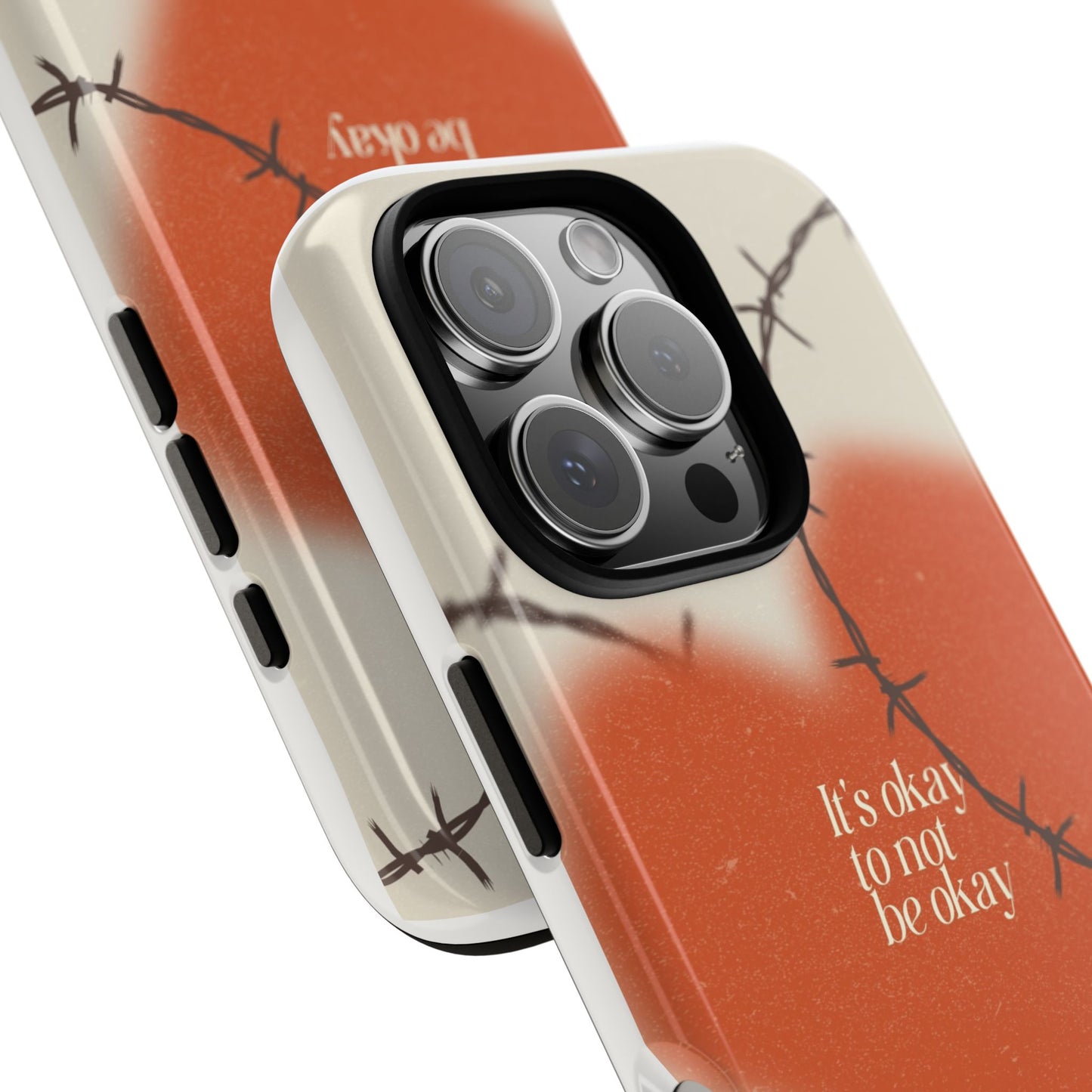 Heartfelt Phone Case | Barbed Wire Design, It's Okay to Not Be Okay, Supportive Gift, Anxiety Awareness, Unique Phone Accessory