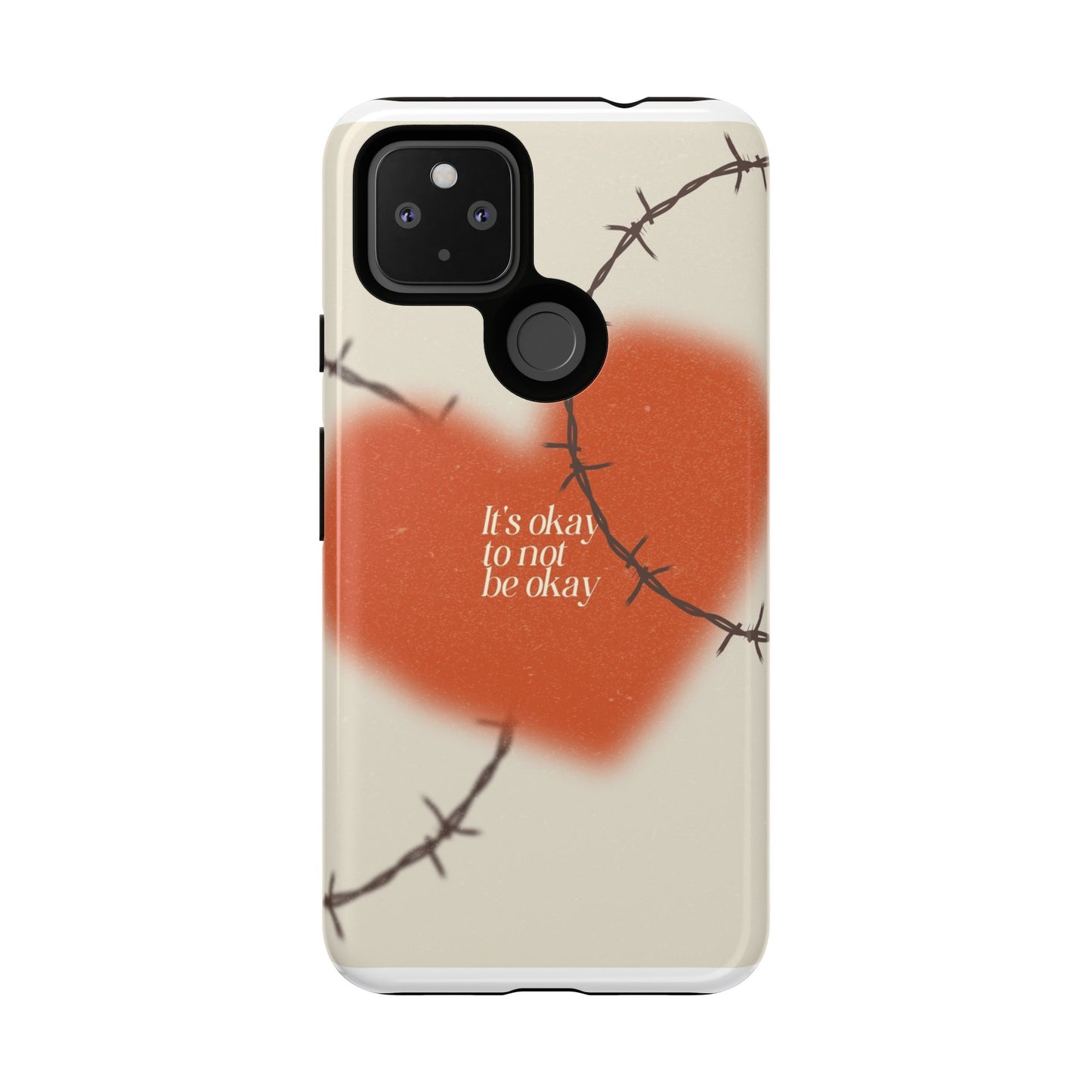 Heartfelt Phone Case | Barbed Wire Design, It's Okay to Not Be Okay, Supportive Gift, Anxiety Awareness, Unique Phone Accessory