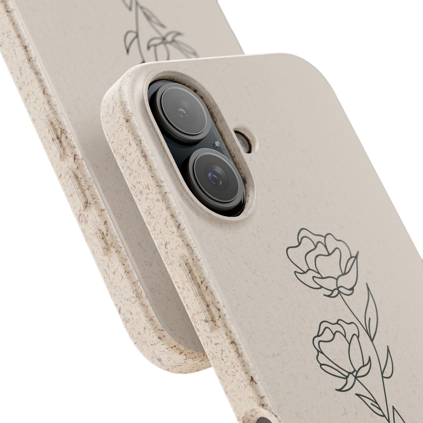 Eco-Friendly Phone Case with Floral Design, Biodegradable Mobile Cover, Sustainable Gift, Floral iPhone Case, Eco Chic Decor