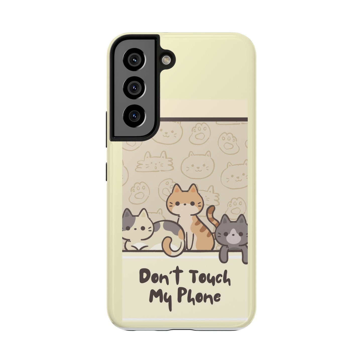Cute Cat Phone Case - Don't Touch My Phone, Gift for Cat Lovers, Kawaii Accessories, Fun Tech Protection, Pet Lover Gifts