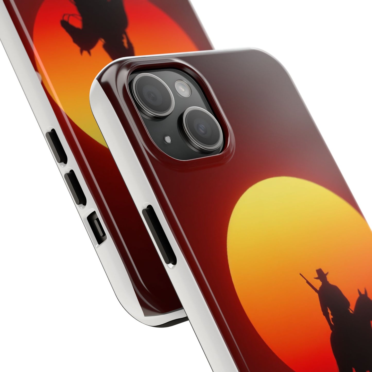 Sunset Cowboy Tough Phone Cases, Western Style Phone Cover, Unique Gift for Horse Lovers, Adventure Accessories, Durable Phone Protection