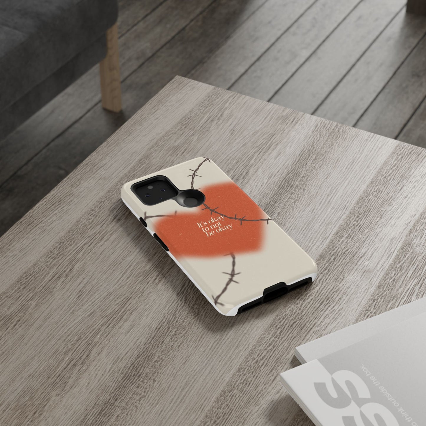 Heartfelt Phone Case | Barbed Wire Design, It's Okay to Not Be Okay, Supportive Gift, Anxiety Awareness, Unique Phone Accessory
