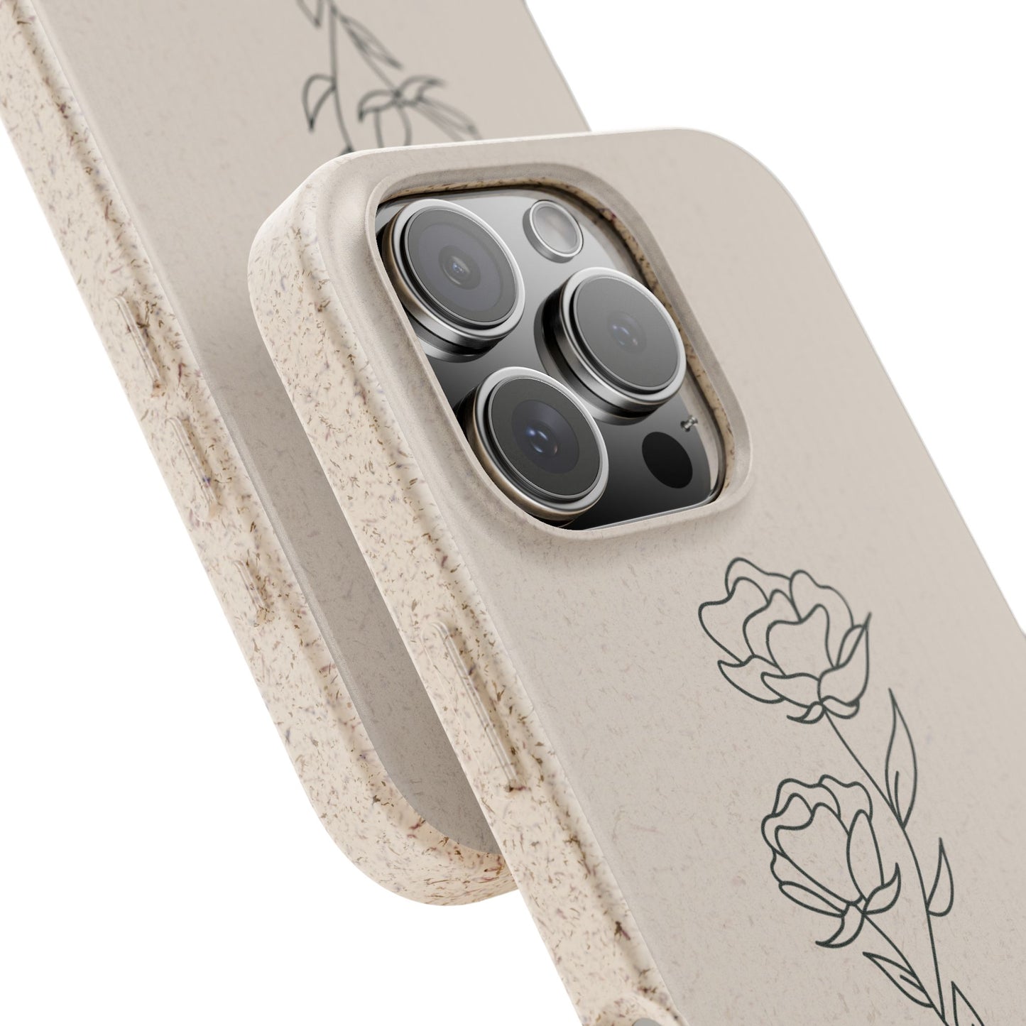 Eco-Friendly Phone Case with Floral Design, Biodegradable Mobile Cover, Sustainable Gift, Floral iPhone Case, Eco Chic Decor