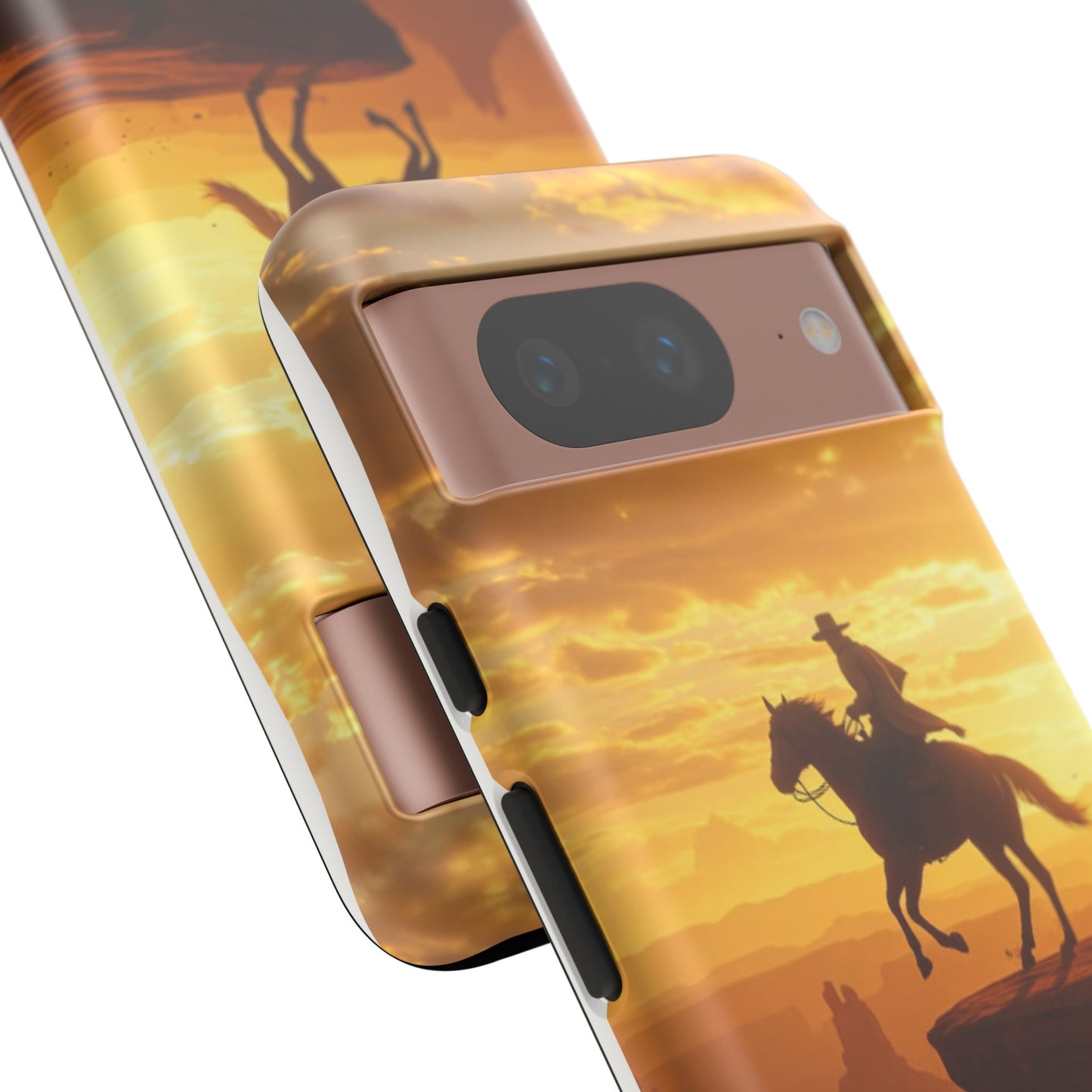 Sunset Horse Rider Phone Case, Western Art Cover, Tough Shell, Ideal Gift for Horse Lovers, Scenic Phone Accessories