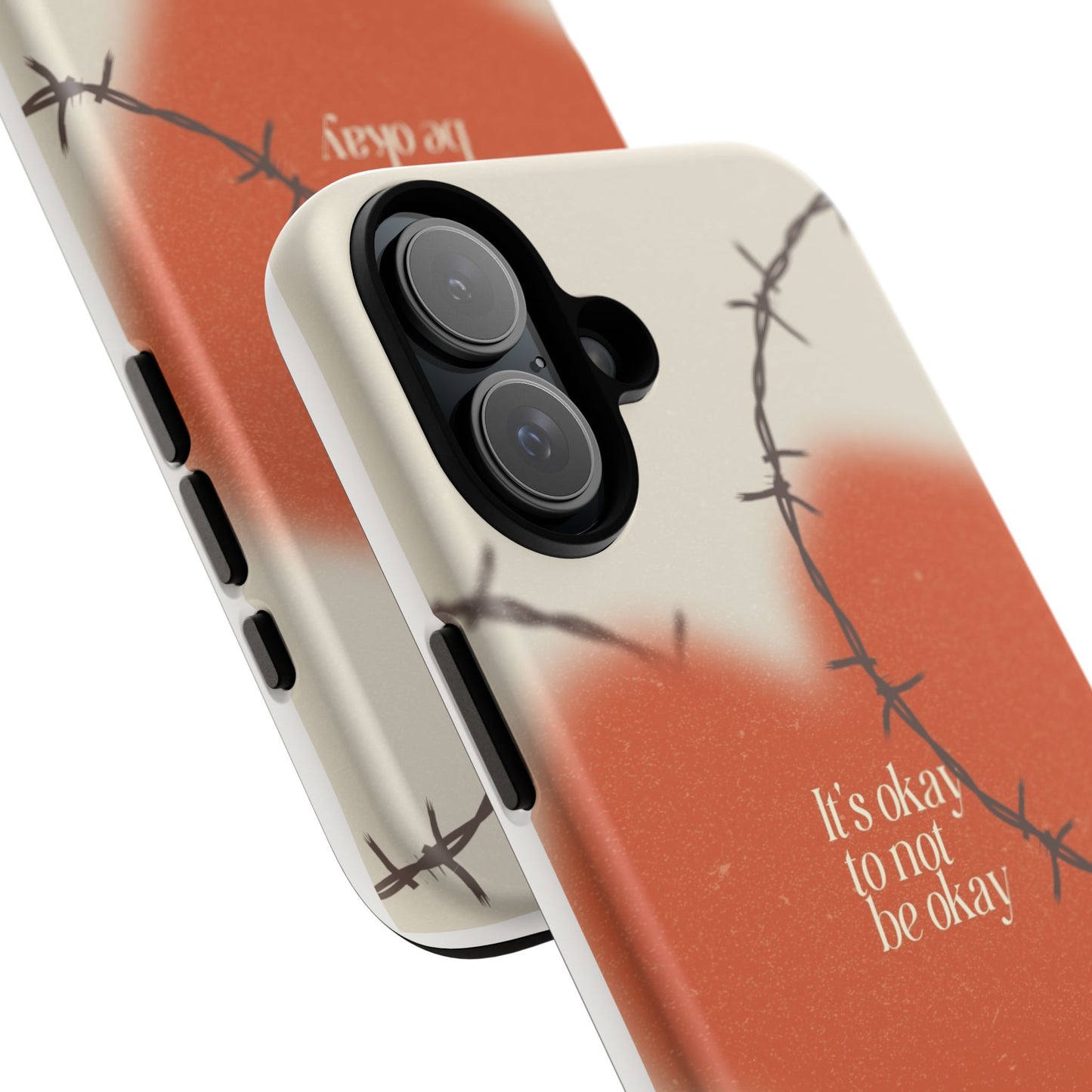 Heartfelt Phone Case | Barbed Wire Design, It's Okay to Not Be Okay, Supportive Gift, Anxiety Awareness, Unique Phone Accessory