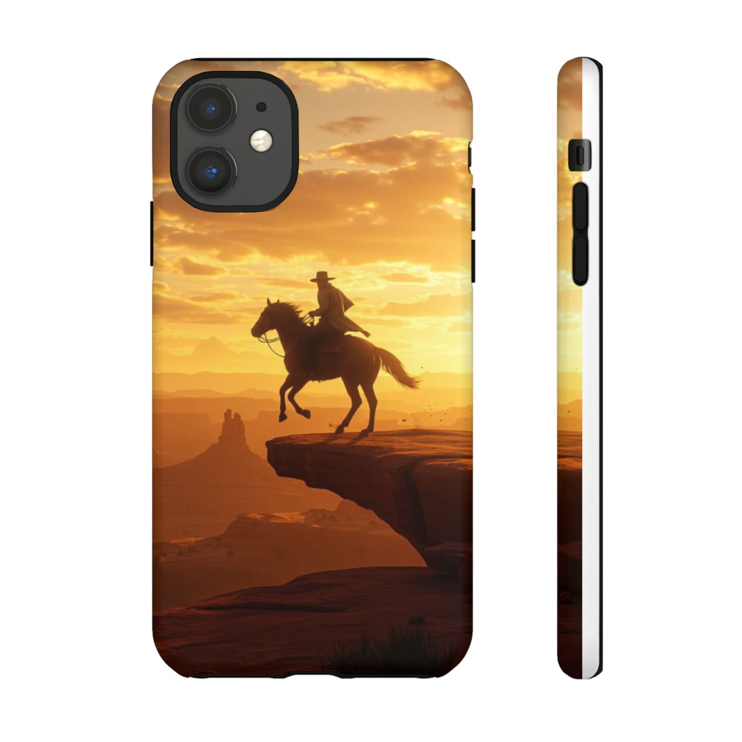Sunset Horse Rider Phone Case, Western Art Cover, Tough Shell, Ideal Gift for Horse Lovers, Scenic Phone Accessories