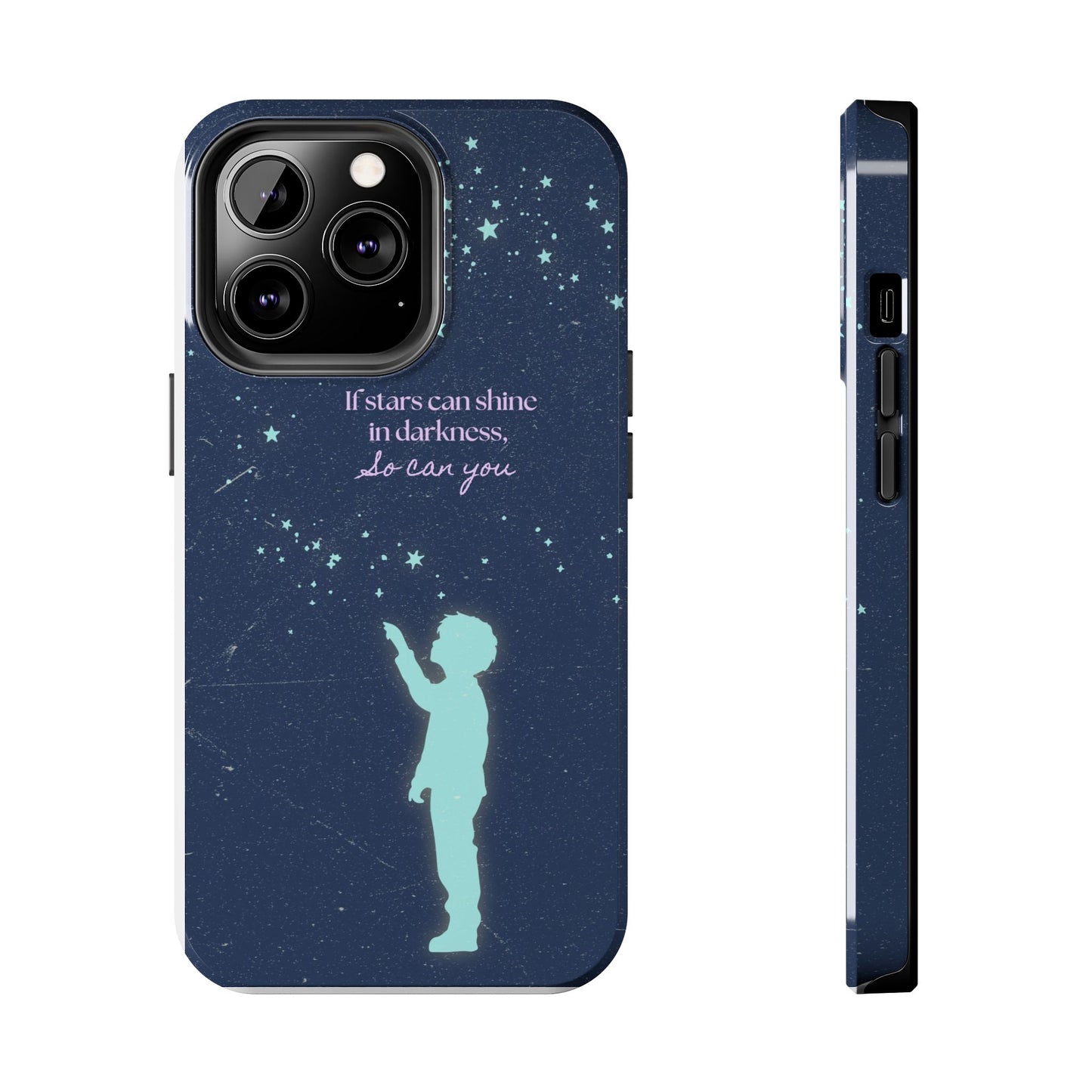 Starry Night Tough Phone Cases, Inspirational Phone Cover, Cute Kid Design, Galaxy Aesthetic, Gift for Dreamers, Motivational Decor