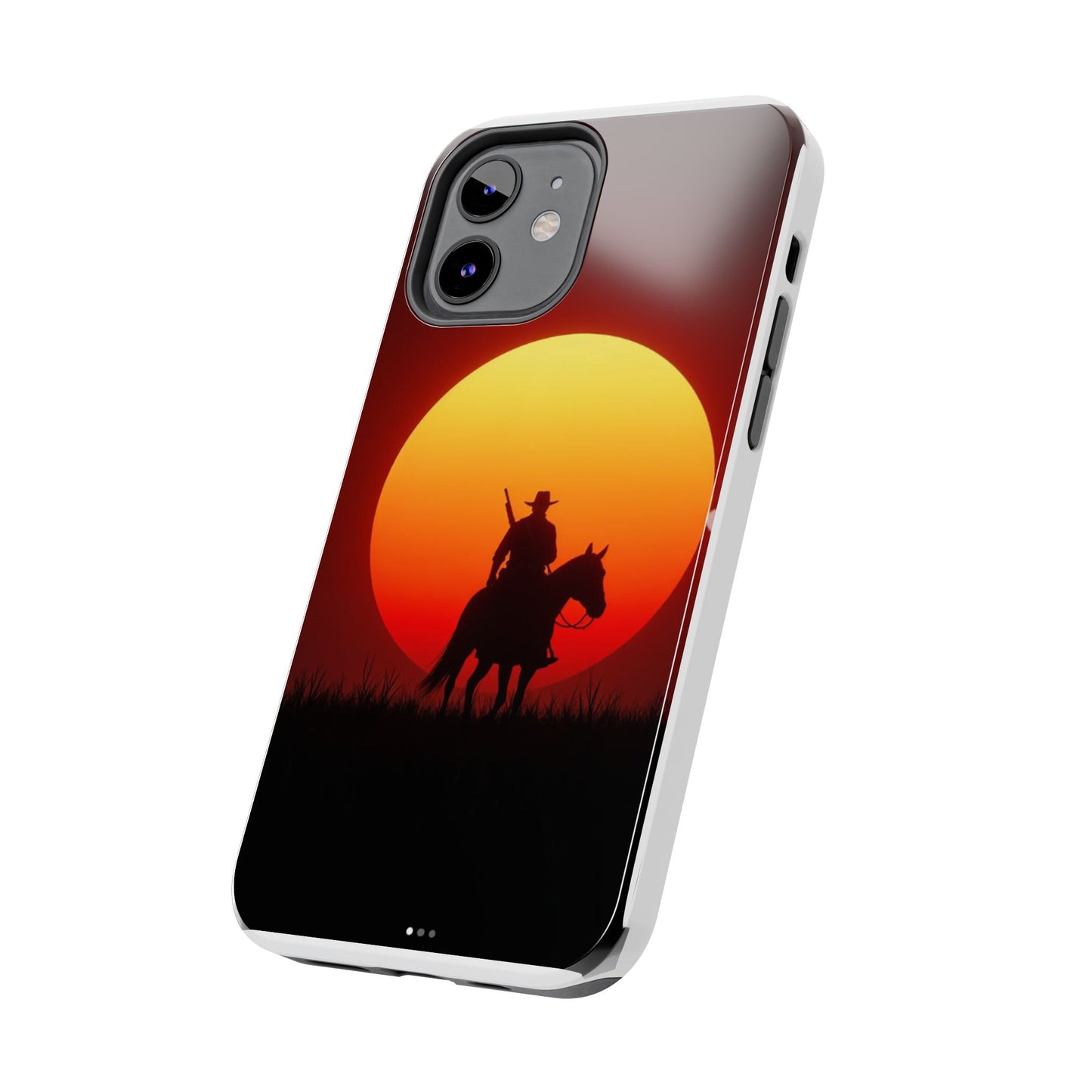 Sunset Cowboy Tough Phone Cases, Western Style Phone Cover, Unique Gift for Horse Lovers, Adventure Accessories, Durable Phone Protection