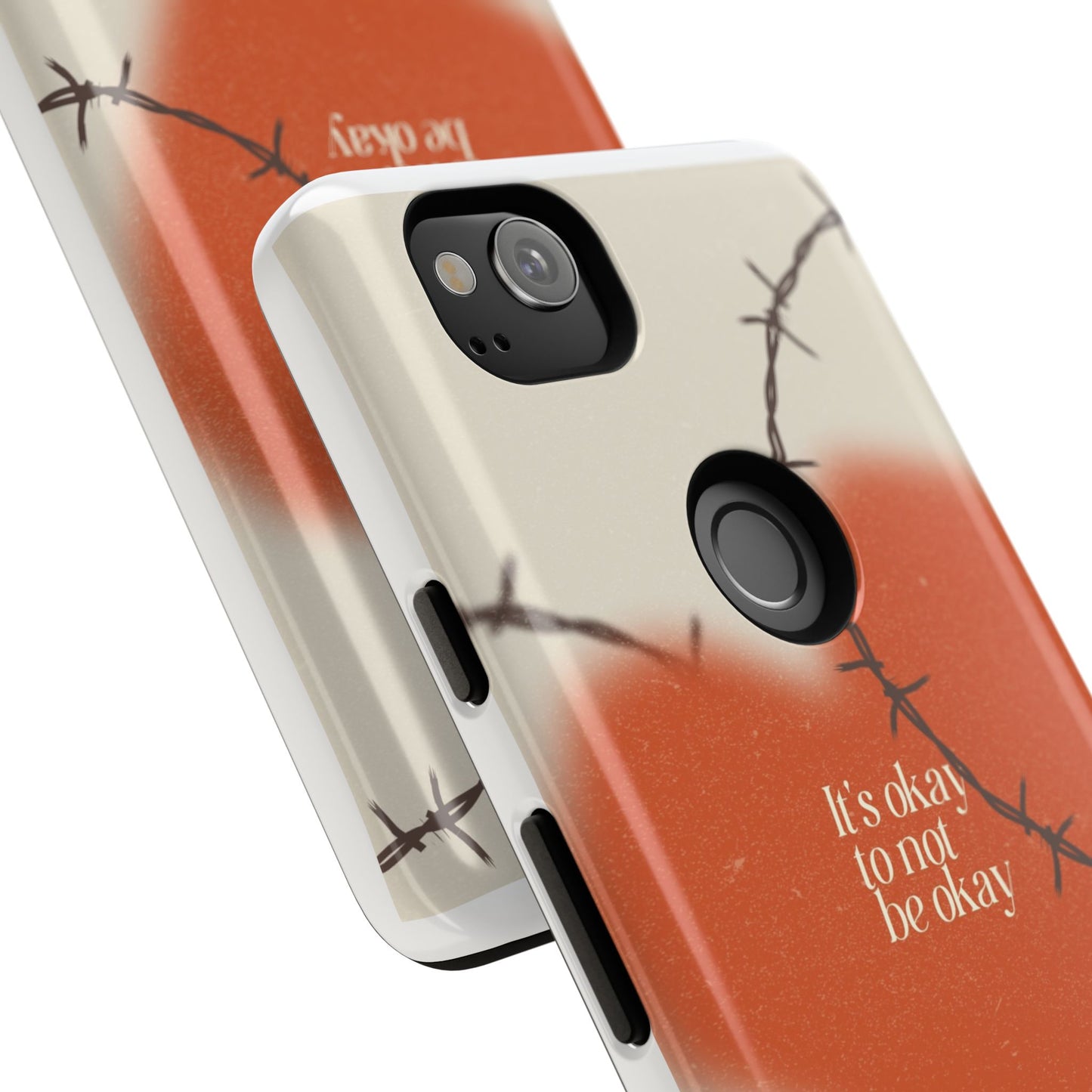 Heartfelt Phone Case | Barbed Wire Design, It's Okay to Not Be Okay, Supportive Gift, Anxiety Awareness, Unique Phone Accessory