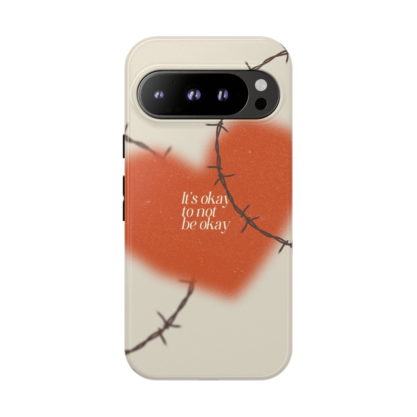 Heartfelt Phone Case | Barbed Wire Design, It's Okay to Not Be Okay, Supportive Gift, Anxiety Awareness, Unique Phone Accessory