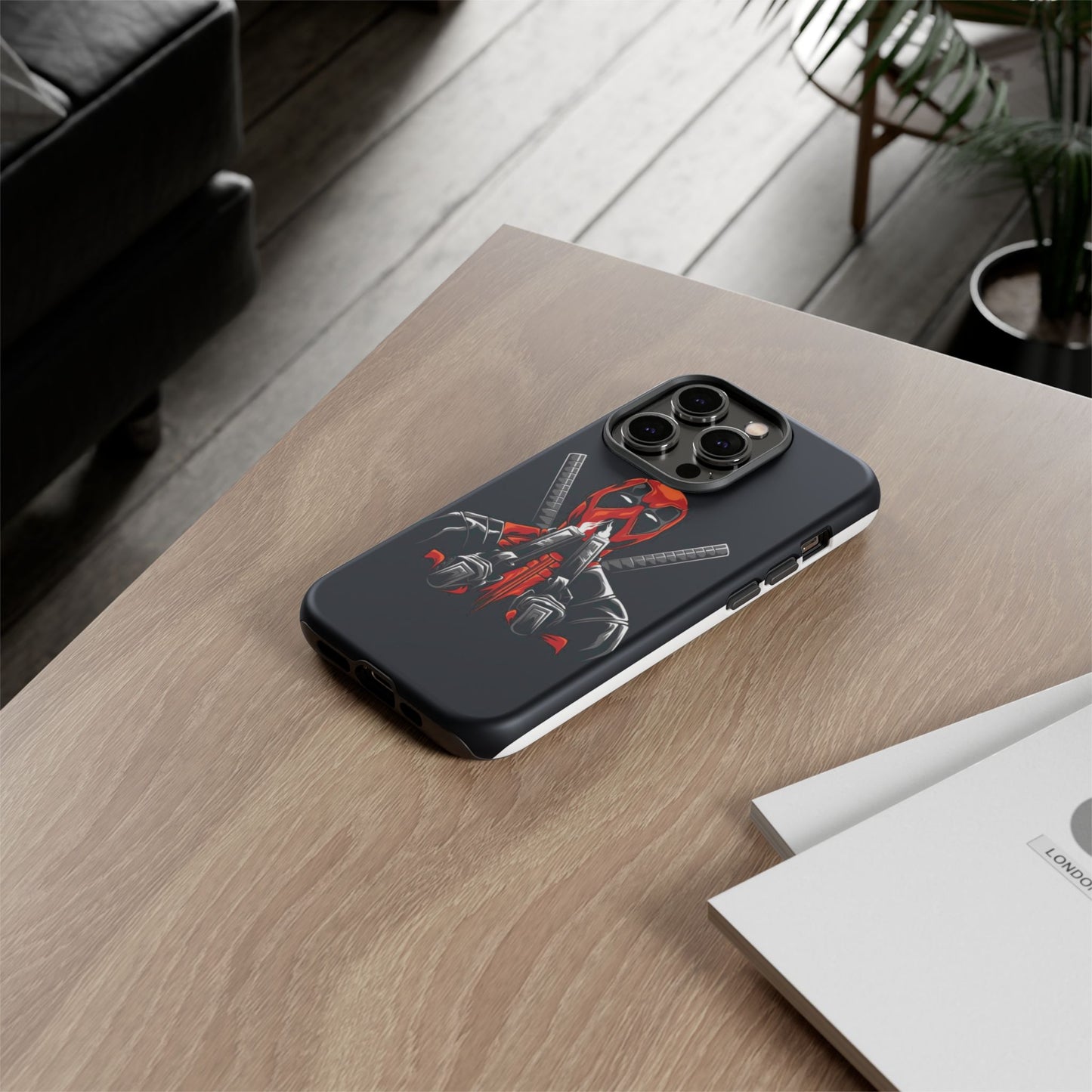 Deadpool Tough Phone Case, Durable Cover for Marvel Fans, Gift for Superhero Lovers, Unique Holiday Present, Geeky Accessories
