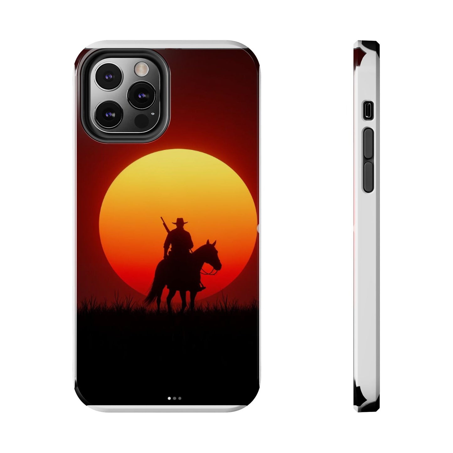 Sunset Cowboy Tough Phone Cases, Western Style Phone Cover, Unique Gift for Horse Lovers, Adventure Accessories, Durable Phone Protection