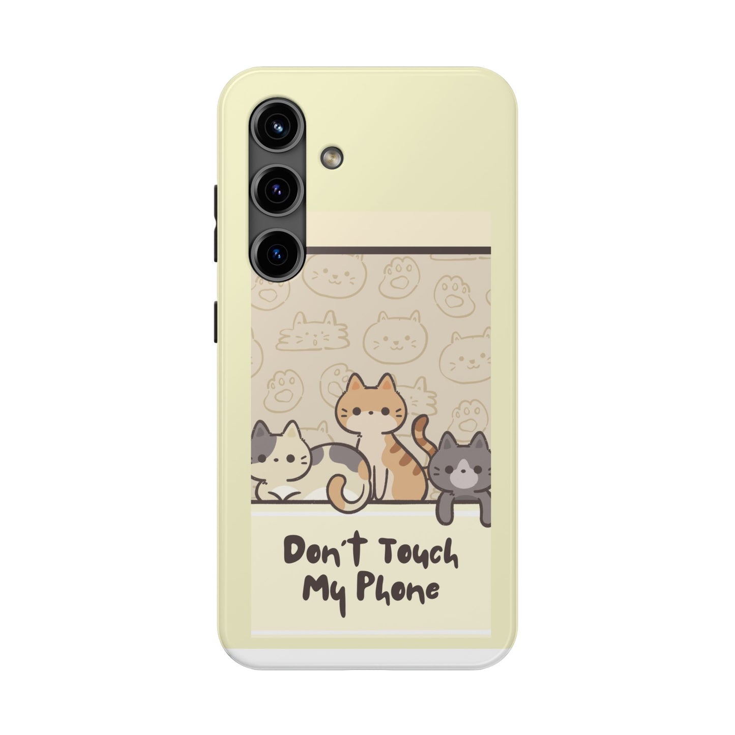 Cute Cat Phone Case - Don't Touch My Phone, Gift for Cat Lovers, Kawaii Accessories, Fun Tech Protection, Pet Lover Gifts