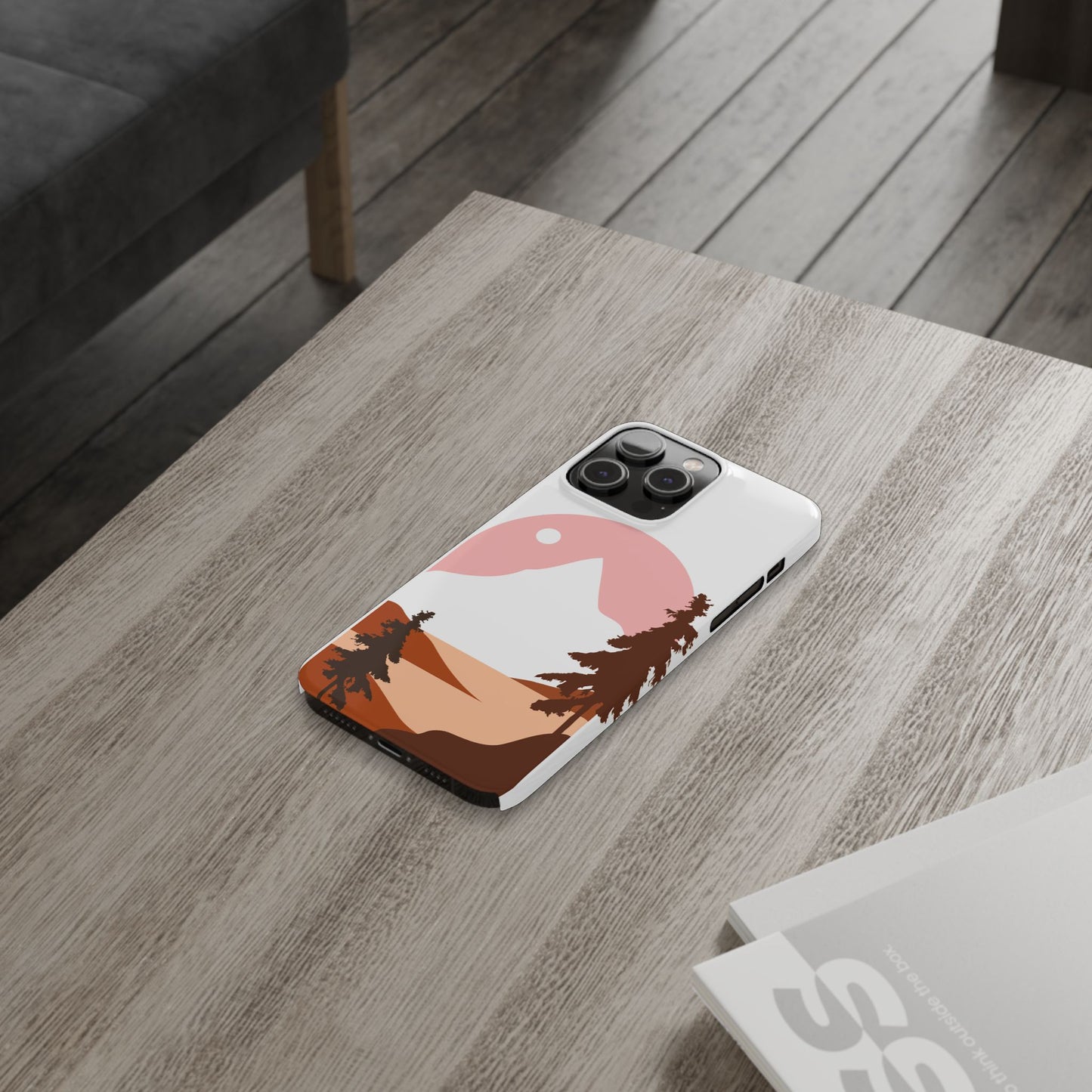 Stylish Mountain Landscape Slim Phone Case, Nature Lover Gift, Aesthetic Phone Cover, Adventure Travel Accessory, Minimalist Design [...]