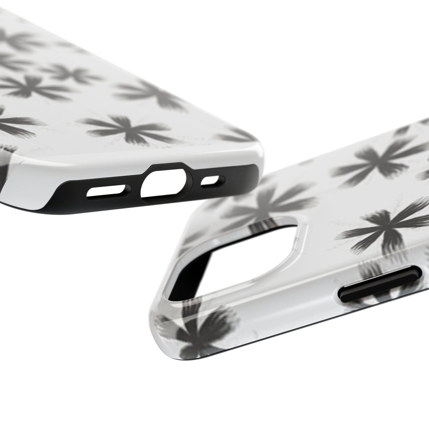 Stylish Tough Phone Cases, Black Flower Design, Durable Phone Protection, Unique Gift, Trendy Phone Accessories