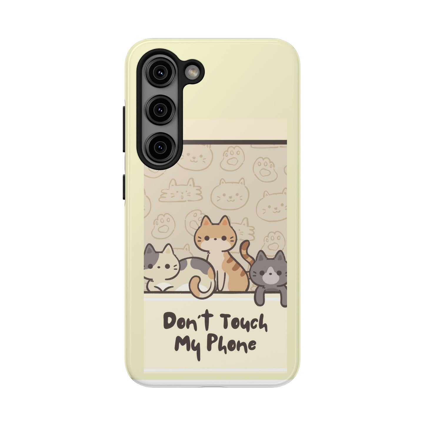 Cute Cat Phone Case - Don't Touch My Phone, Gift for Cat Lovers, Kawaii Accessories, Fun Tech Protection, Pet Lover Gifts