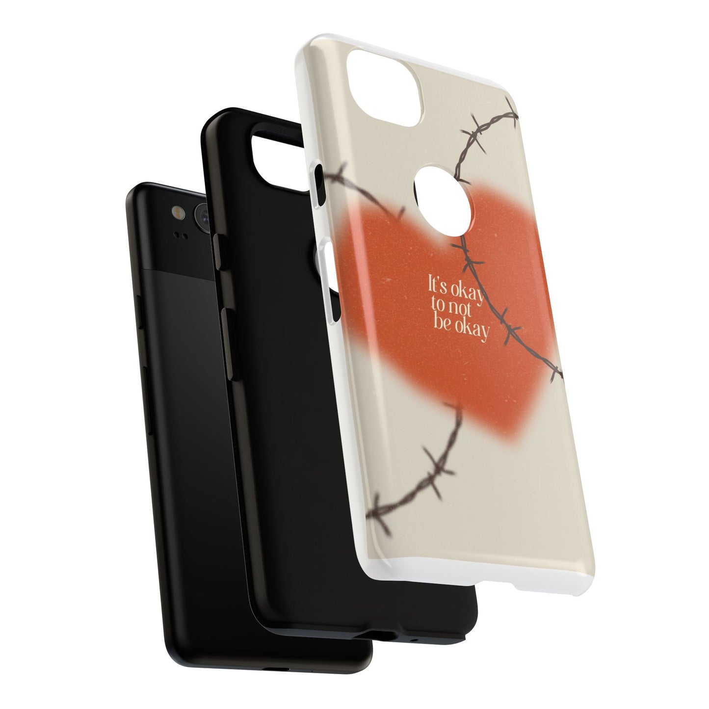 Heartfelt Phone Case | Barbed Wire Design, It's Okay to Not Be Okay, Supportive Gift, Anxiety Awareness, Unique Phone Accessory