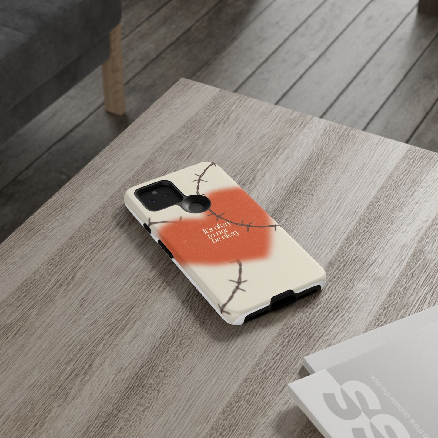 Heartfelt Phone Case | Barbed Wire Design, It's Okay to Not Be Okay, Supportive Gift, Anxiety Awareness, Unique Phone Accessory