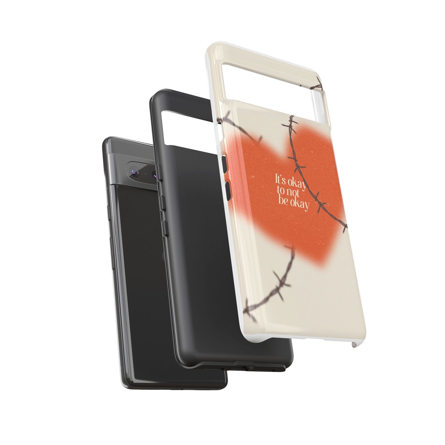 Heartfelt Phone Case | Barbed Wire Design, It's Okay to Not Be Okay, Supportive Gift, Anxiety Awareness, Unique Phone Accessory