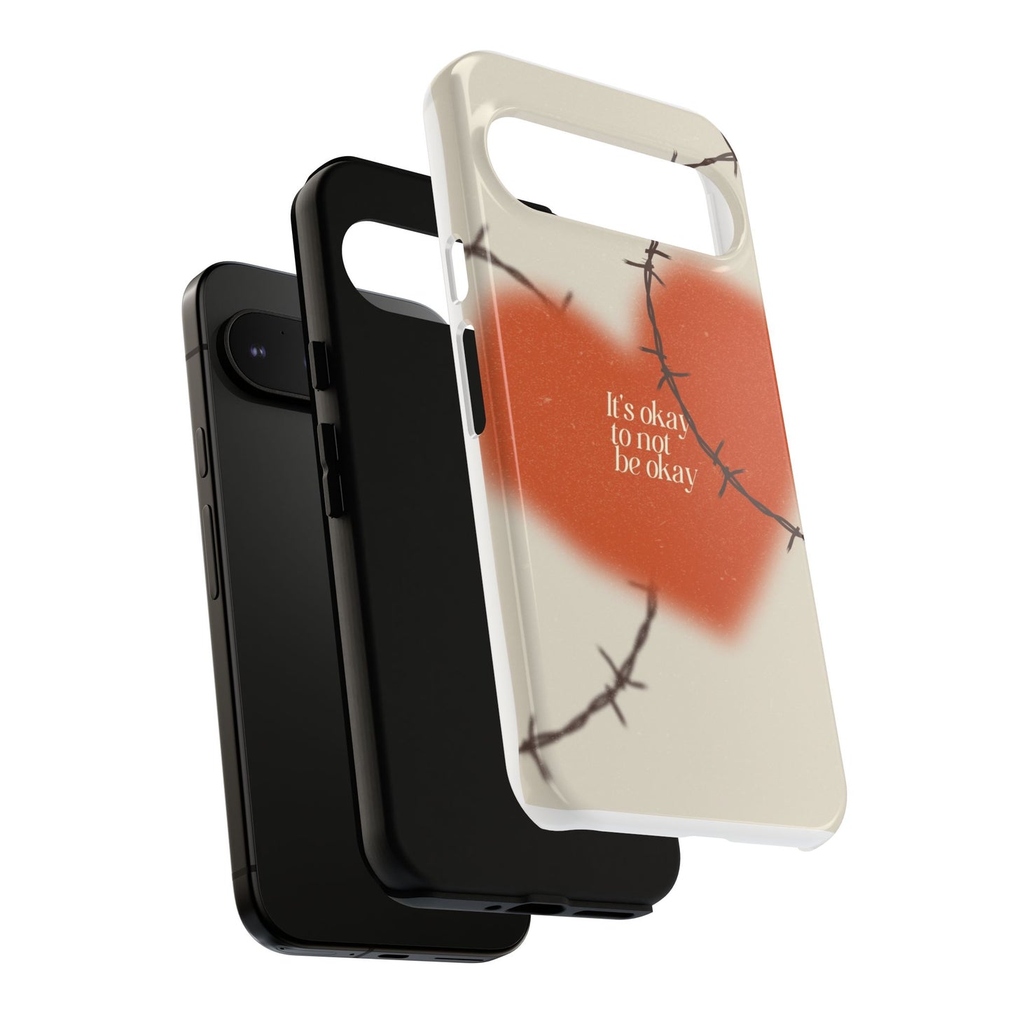 Heartfelt Phone Case | Barbed Wire Design, It's Okay to Not Be Okay, Supportive Gift, Anxiety Awareness, Unique Phone Accessory