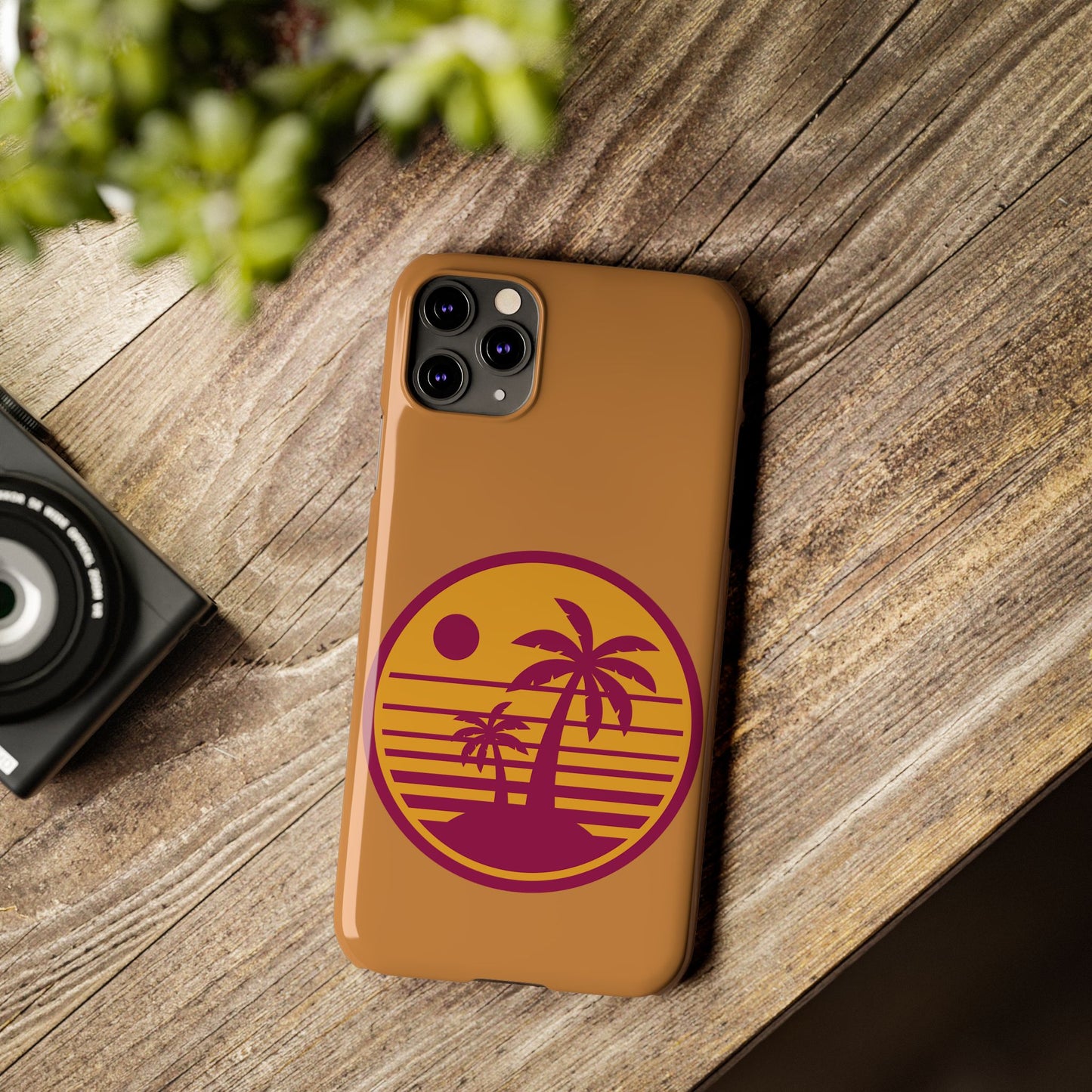 Retro Sunset Palm Tree Slim Phone Case, Summer Vibes, Beach Lover Gift, Tropical Phone Accessory, Perfect for Vacations, Travel and [...]