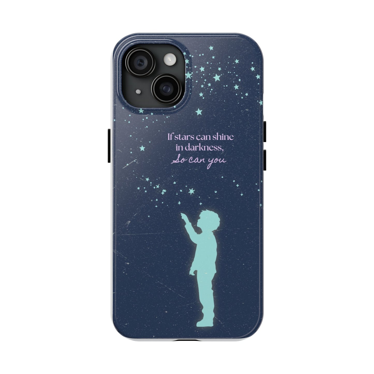 Starry Night Tough Phone Cases, Inspirational Phone Cover, Cute Kid Design, Galaxy Aesthetic, Gift for Dreamers, Motivational Decor